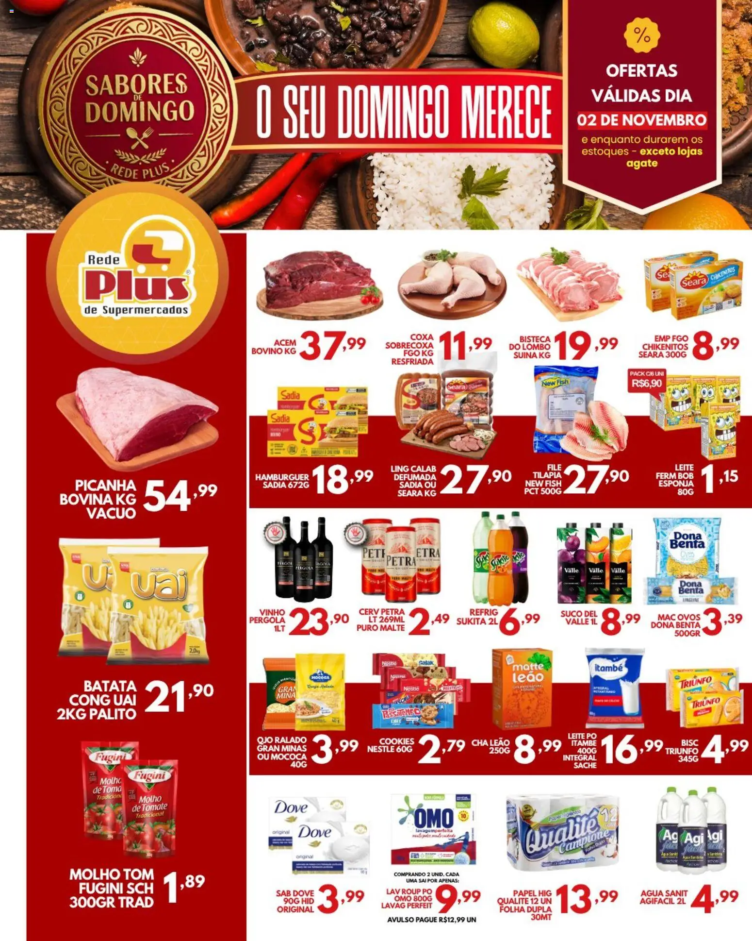 Rede Plus Supermercados Folheto - válido de 01.11.2025 | Página: 2 | Produtos: Molho de tomate, Vinho, Chá, Hambúrguer