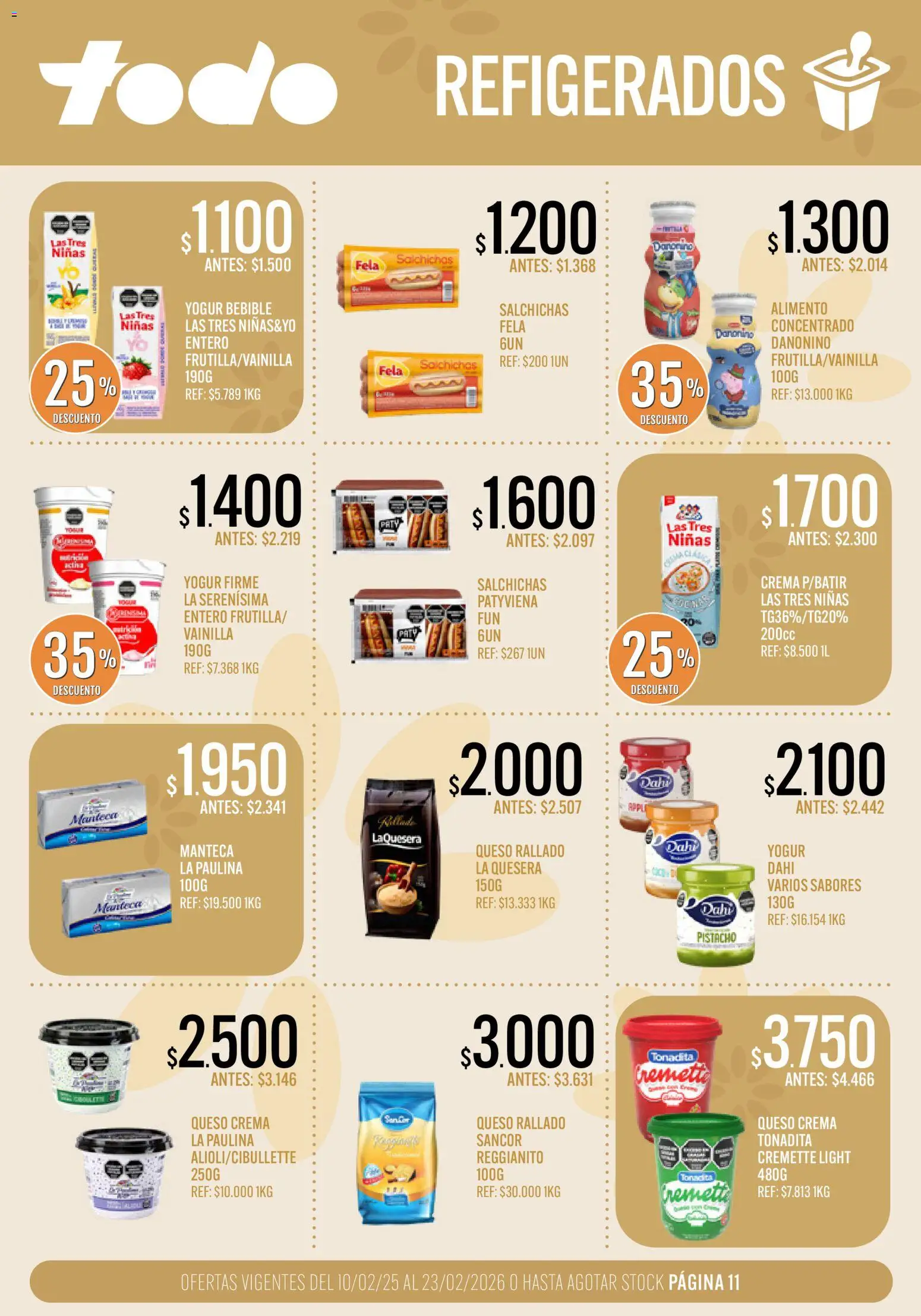 Supermercados TODO - Ofertas │ válido desde el 10.02.2026 | Página: 11 | Productos: Queso crema, Manteca, Queso, Crema