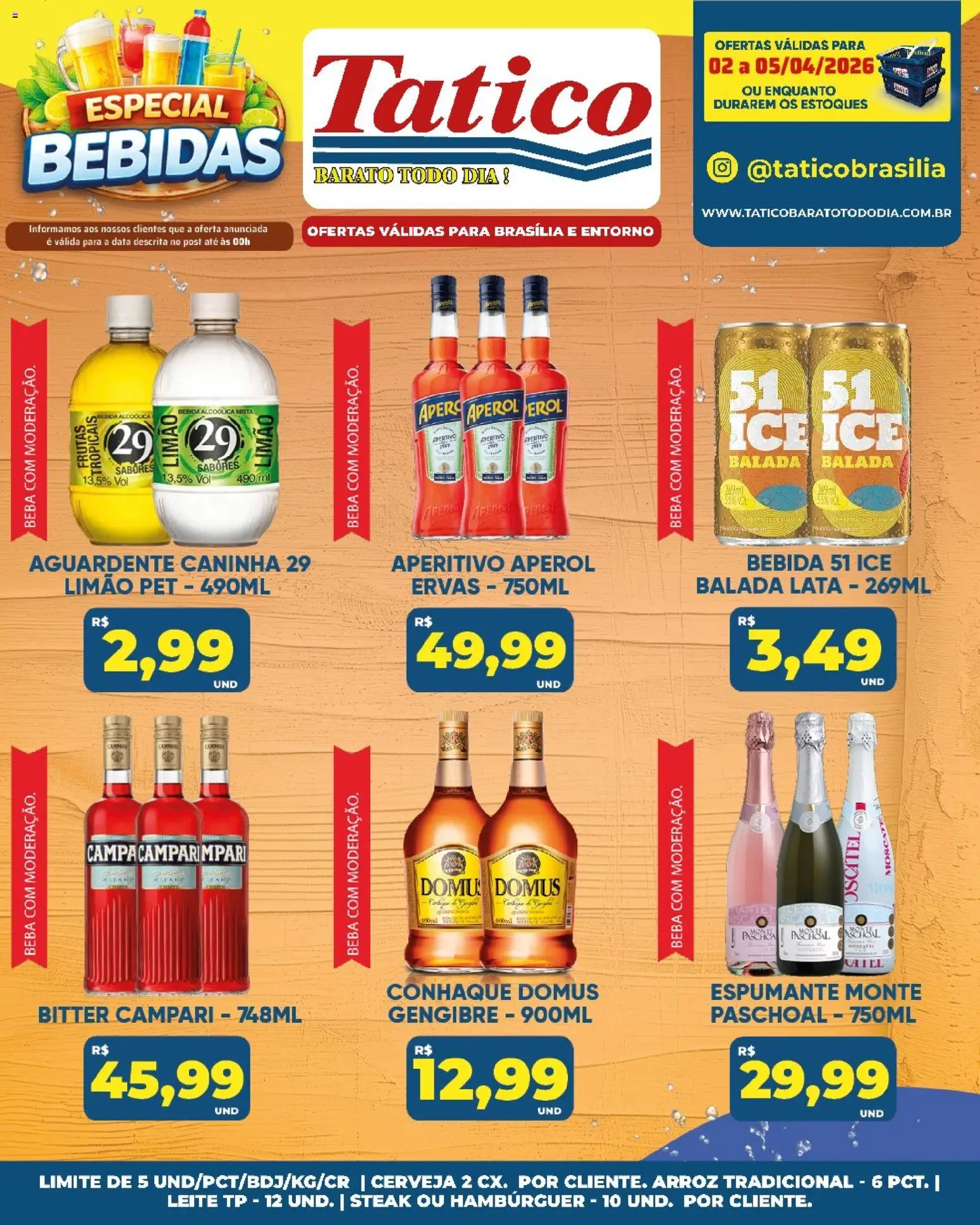 Tatico Folheto - válido de 02.04.2026 | Página: 6 | Produtos: Espumante, Conhaque, Leite, Hambúrguer