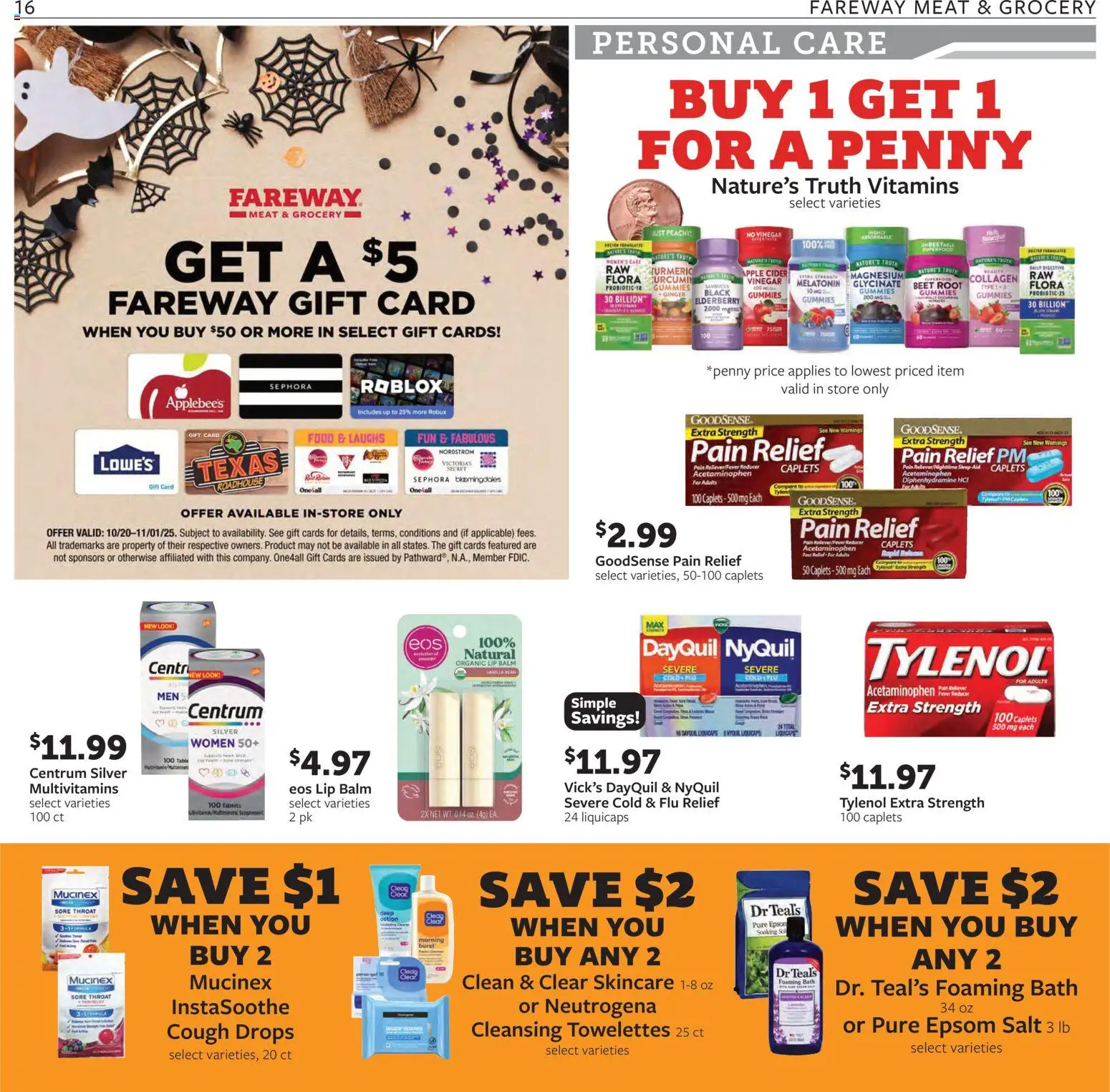 Fareway Weekly Ad - valid from 27.10.2025 | Page: 16 | Products: Cider, Table, Epsom Salt, Salt