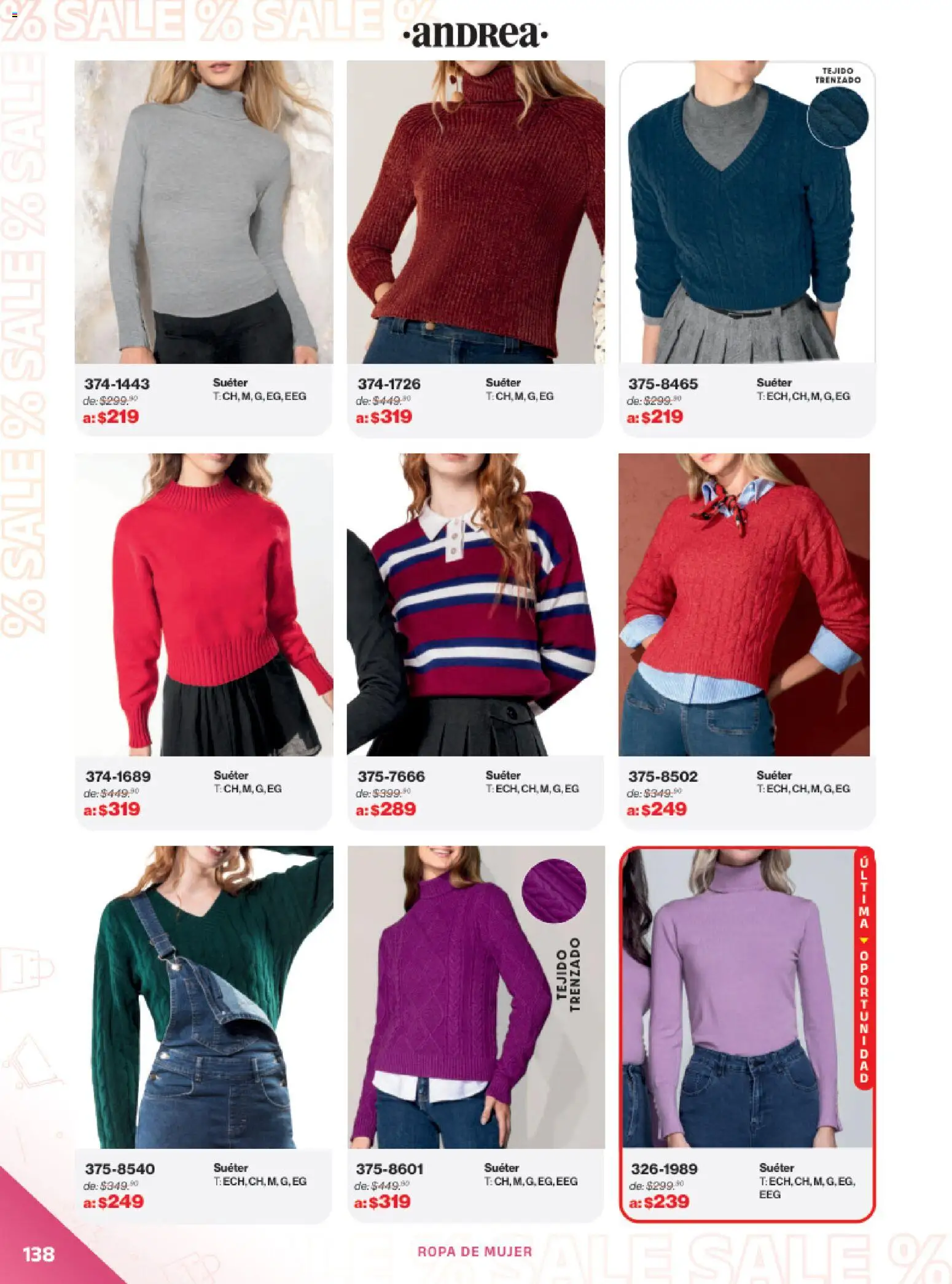 Nuevas ofertas de Andrea válidas en toda la República Mexicana desde el 21.12.2025. ¡Encuentra las mejores ofertas en Andrea catálogo Outlet! | Página: 138 | Productos: Suéter, Ropa