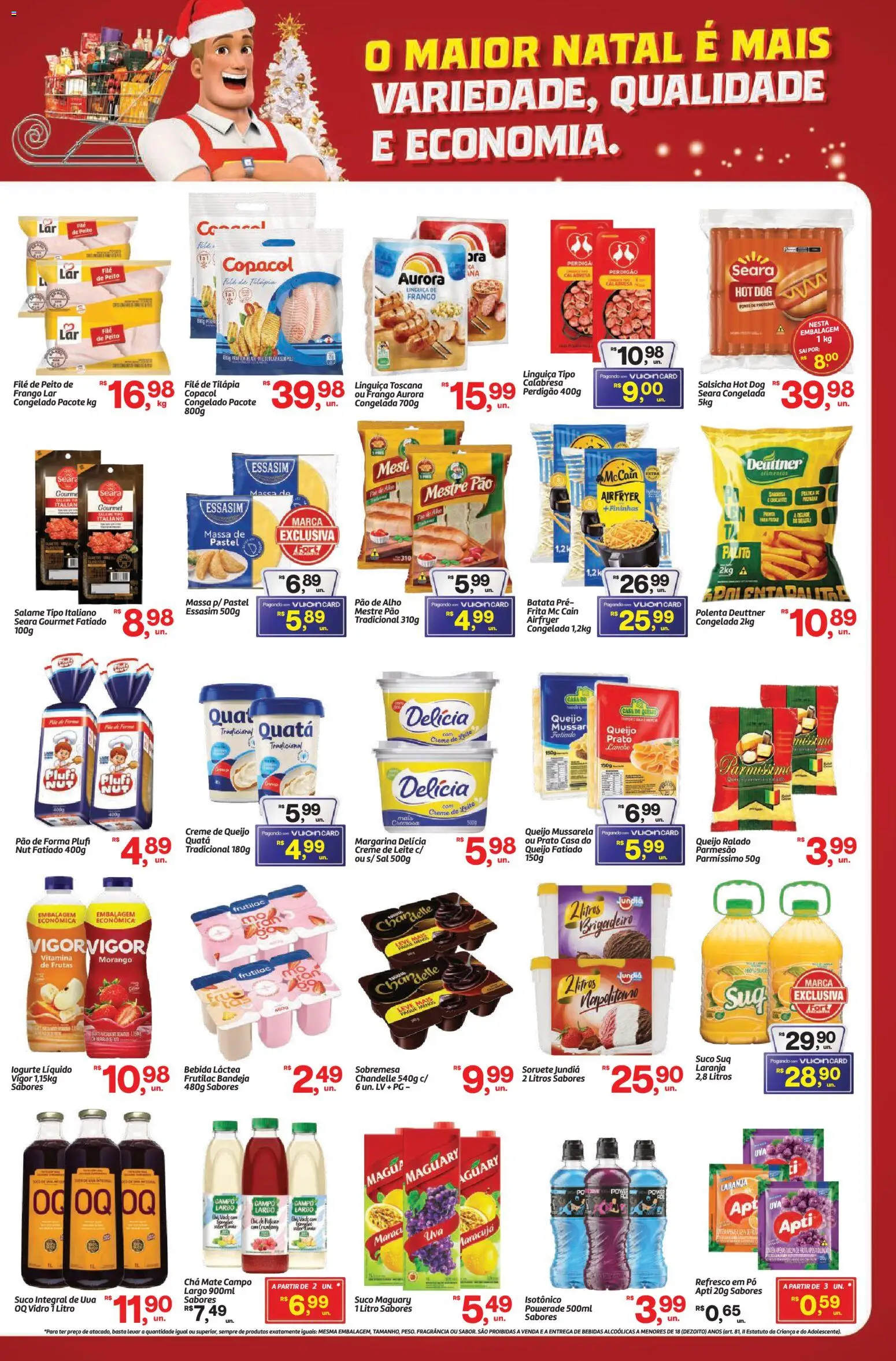 Fort Atacadista Folheto - válido de 24.11.2025 | Página: 3 | Produtos: Linguiça, Pão, Bebida, Isotônico