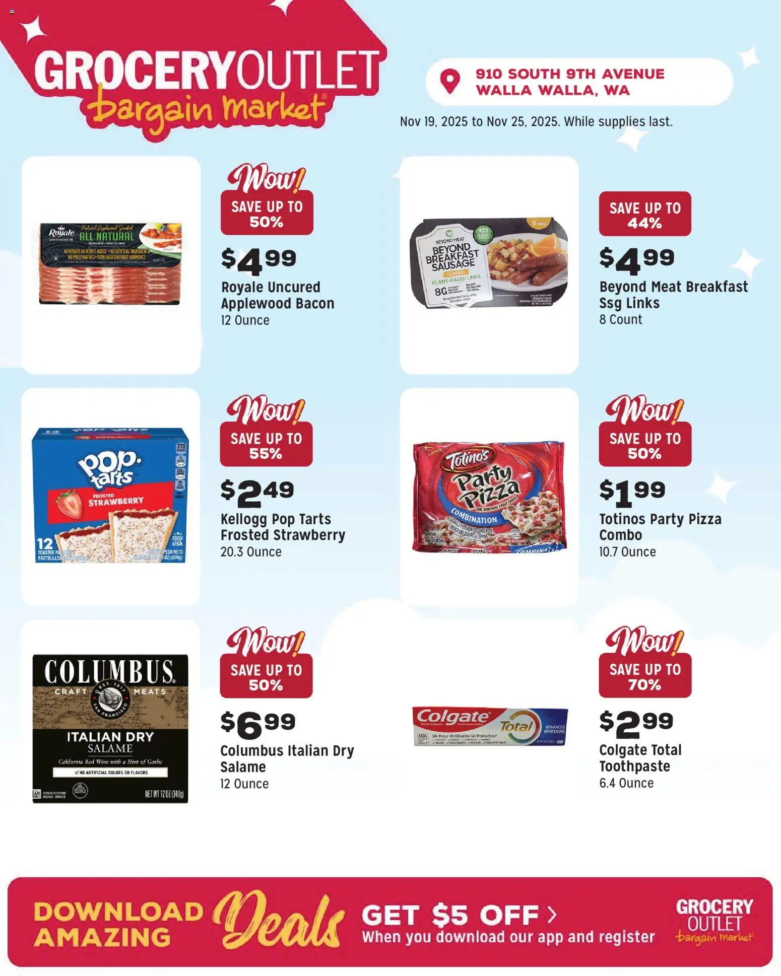 Grocery Outlet Weekly Ad - valid from 19.11.2025 | Page: 8 | Products: Toaster, Wine, Pork, Toothpaste
