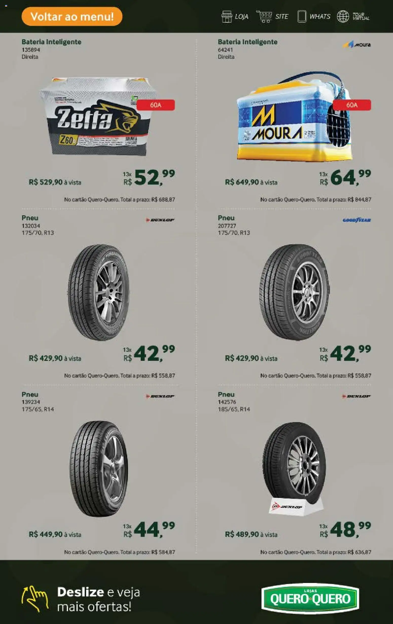 Lojas Quero-Quero Folheto - válido de 04.11.2025 | Página: 13 | Produtos: Pneu, Bateria