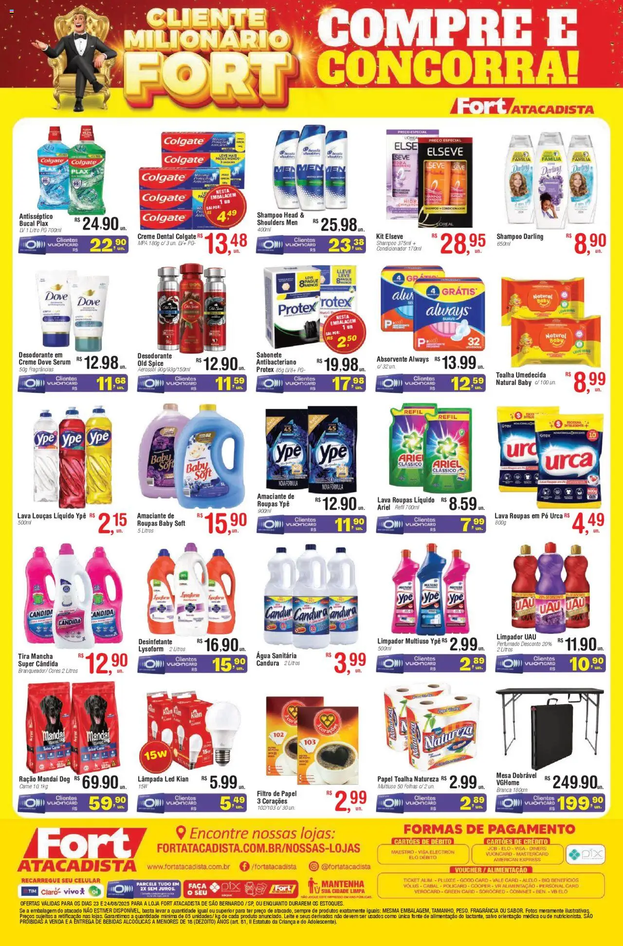 Fort Atacadista Folheto - válido de 23.08.2025 | Página: 4 | Produtos: Condicionador, Carne, Lâmpada led, Toalha umedecida