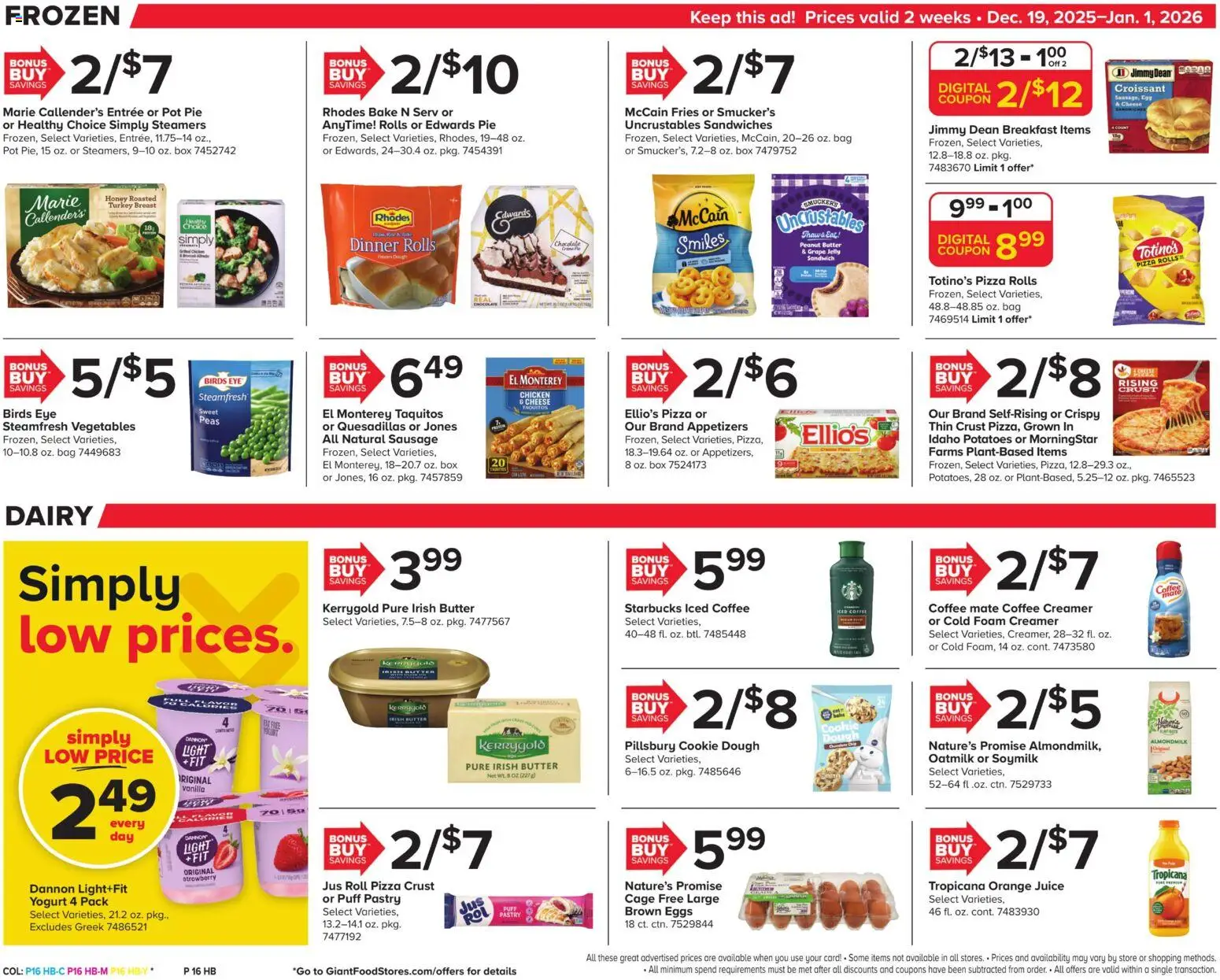 Giant Weekly Ad - valid from 19.12.2025 | Page: 18 | Products: Pizza, Potatoes, Vegetables, Bag