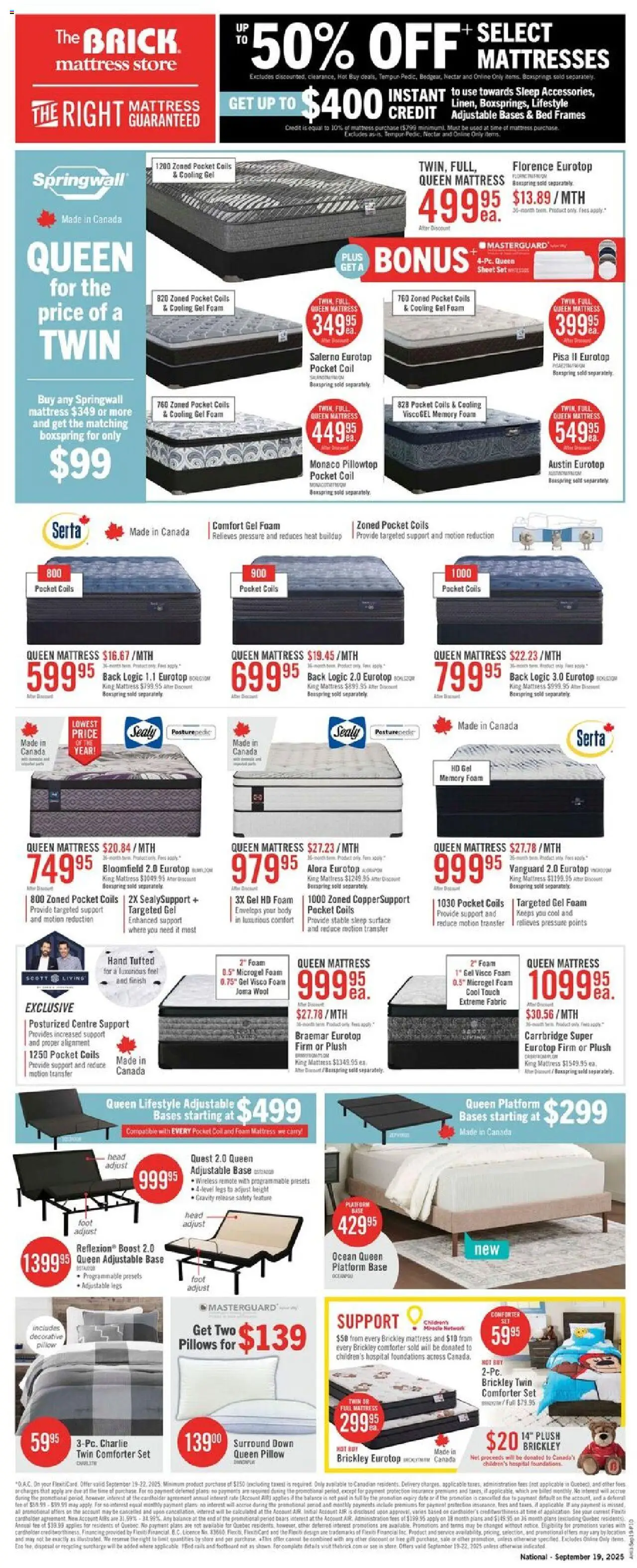 The Brick flyer valid from 19.09.2025 | Page: 14 | Products: Bed, Pillow, Yogurt, Apples