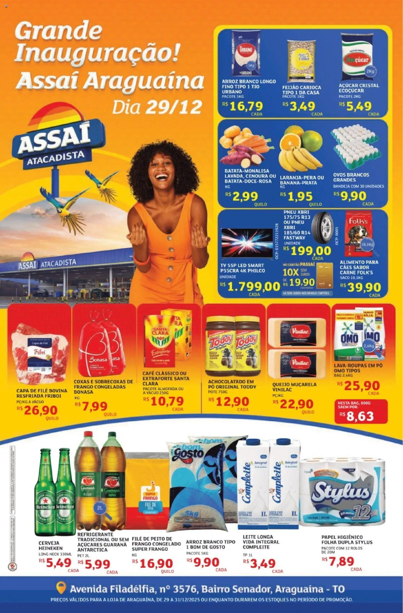 Assaí Atacadista Folheto - válido de 29.12.2025 | Página: 1 | Produtos: Almofada, Cerveja, Muçarela, Cenoura