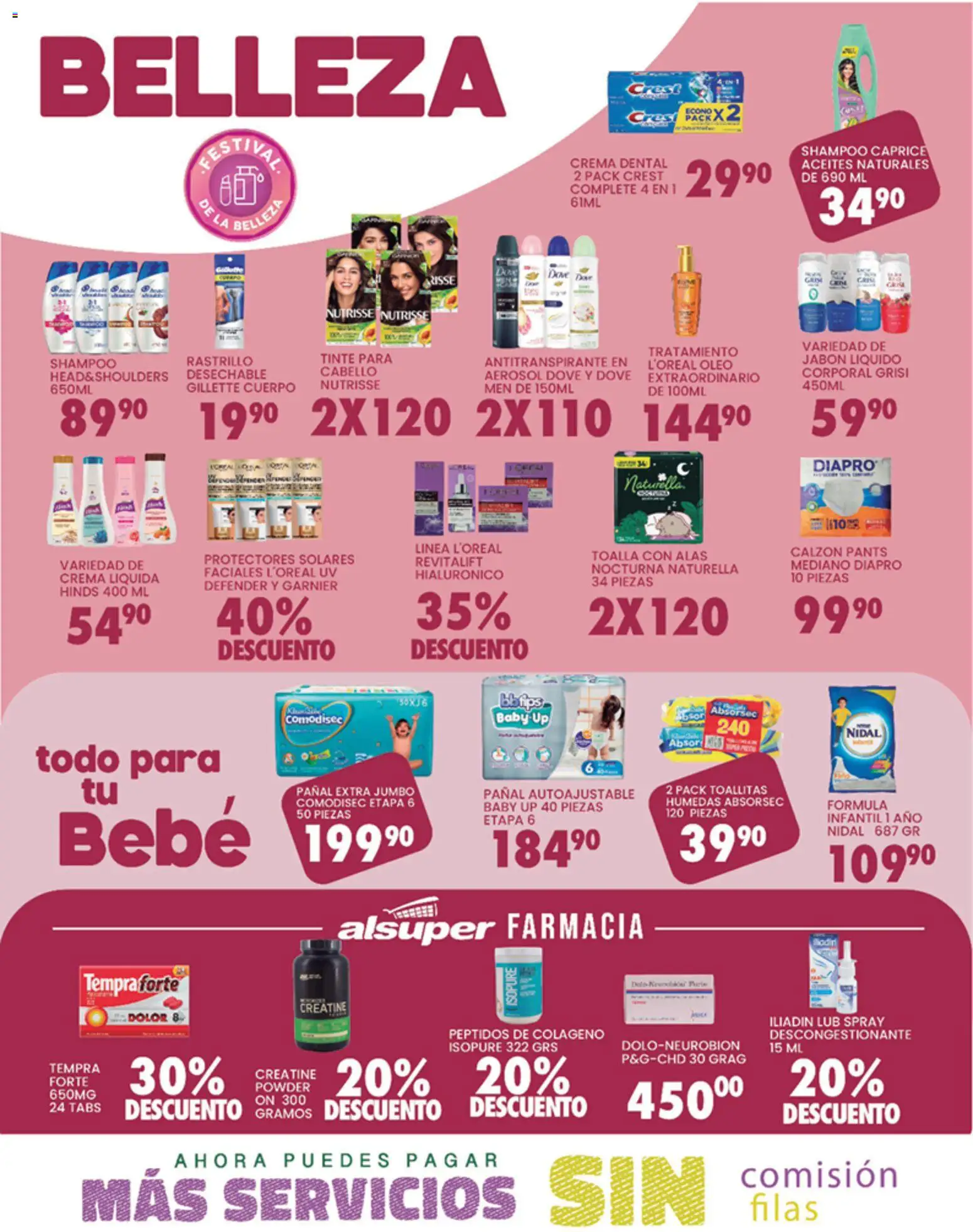 Nuevas ofertas de Alsuper válidas en toda la República Mexicana desde el 13.03.2026. ¡Encuentra las mejores ofertas en Alsuper folleto Zacatecas! | Página: 4 | Productos: Antitranspirante, Toallitas húmedas, Pants, Jabón