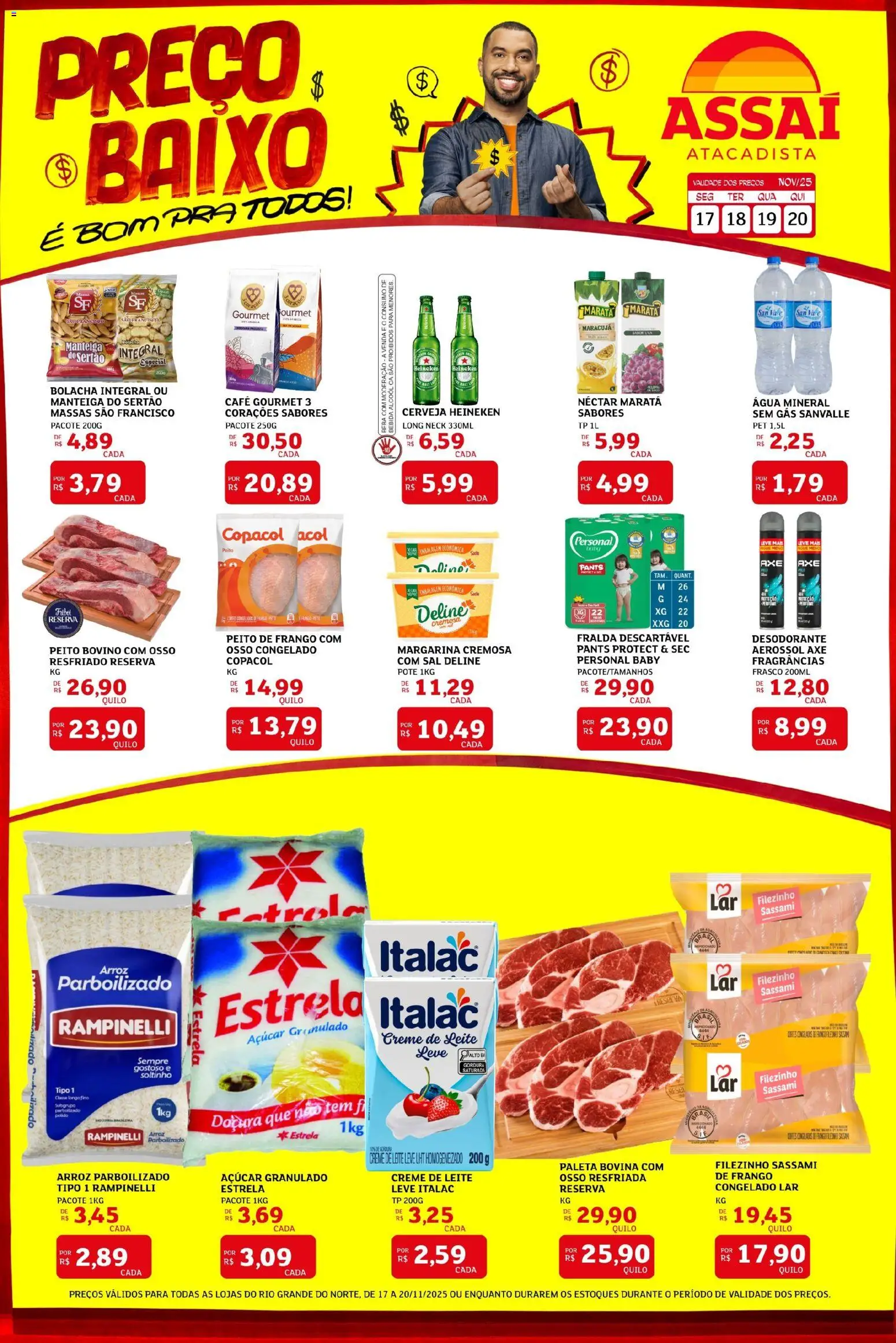 Assaí Atacadista Folheto - válido de 17.11.2025 | Página: 1 | Produtos: Manteiga, Açúcar, Granulado, Frango