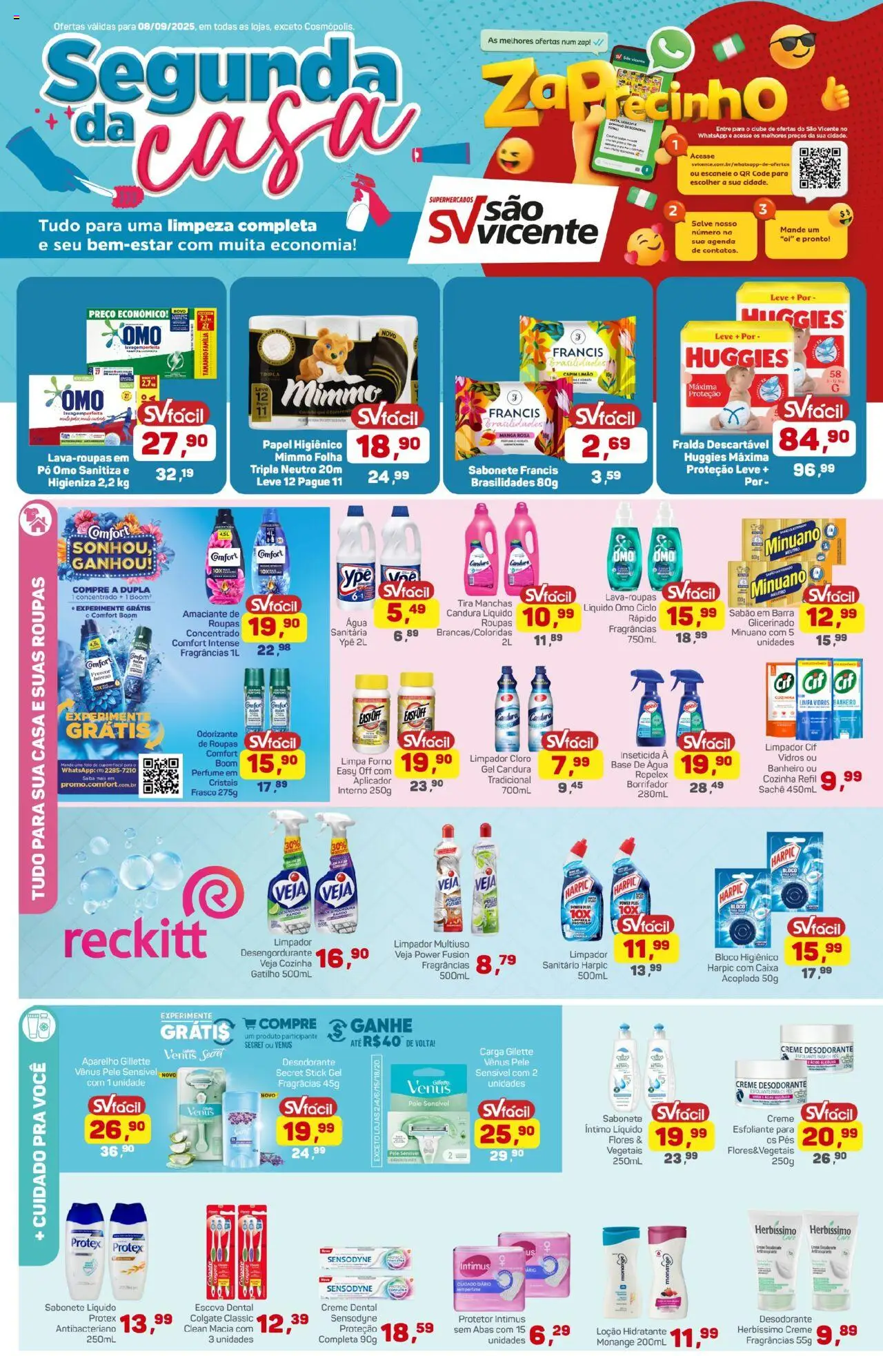 Supermercados São Vicente Folheto - válido de 08.09.2025 | Página: 1 | Produtos: Sabão em barra, Perfume, Tira manchas, Sabonete