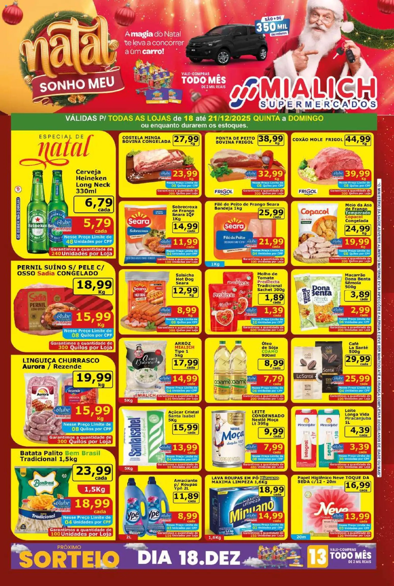 Mialich Supermercados Folheto - válido de 18.12.2025 | Página: 1 | Produtos: Cola, Óleo, Arroz, Batata