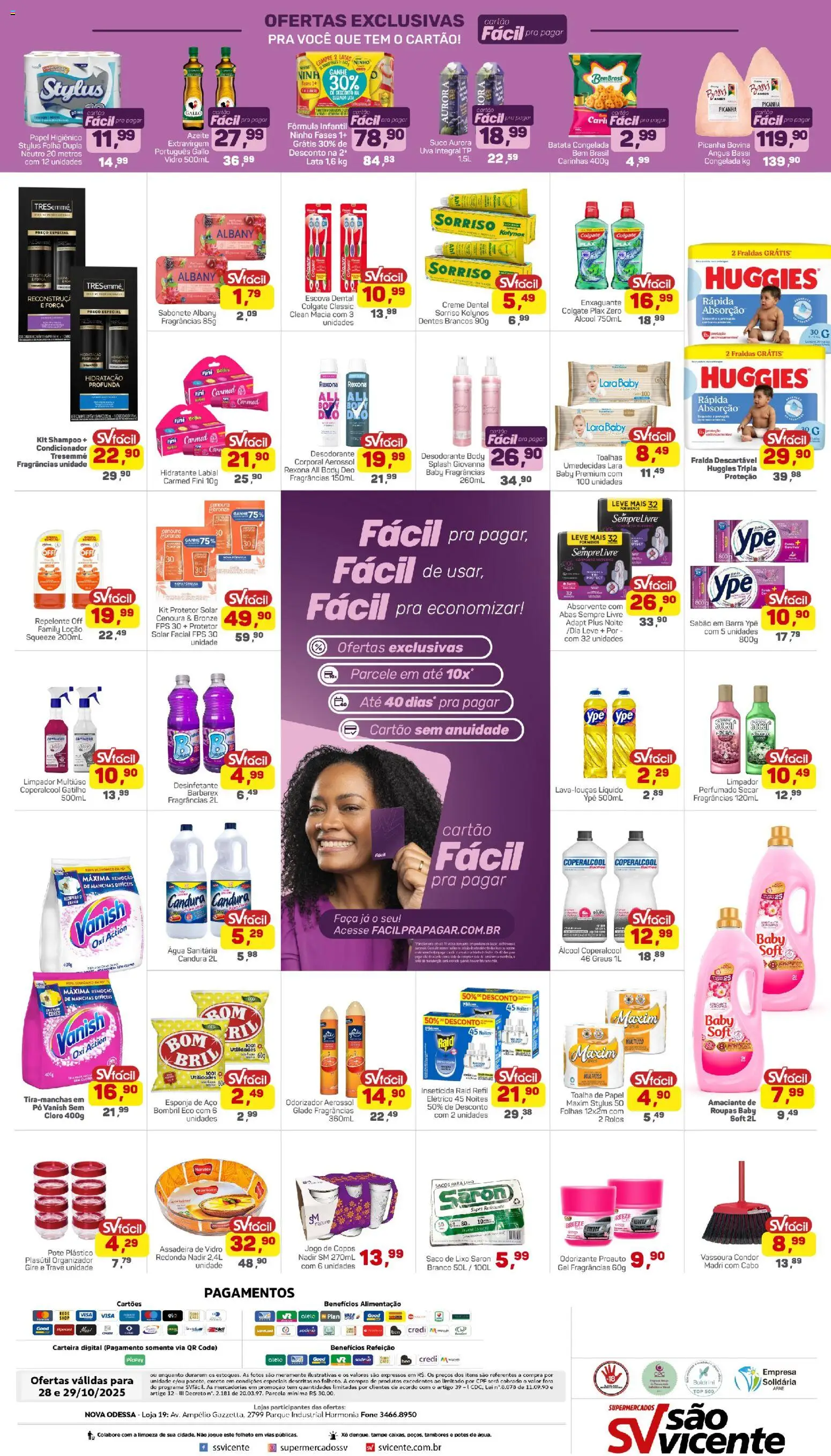 Supermercados São Vicente Folheto - válido de 28.10.2025 | Página: 4 | Produtos: Desodorante, Body, Absorvente, Vassoura