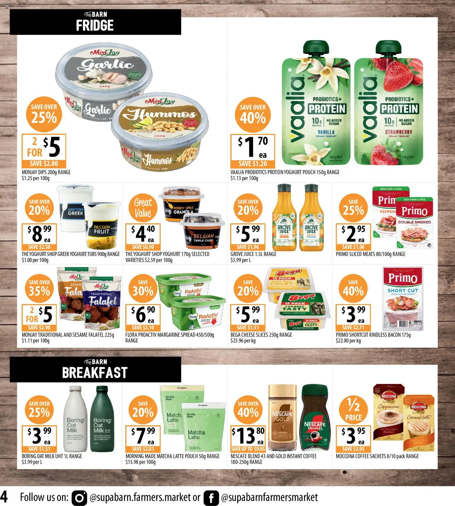 Supabarn catalogue - valid from 29.04.2026 | Page: 4 | Products: Cheese, Granola, Juice, Moccona