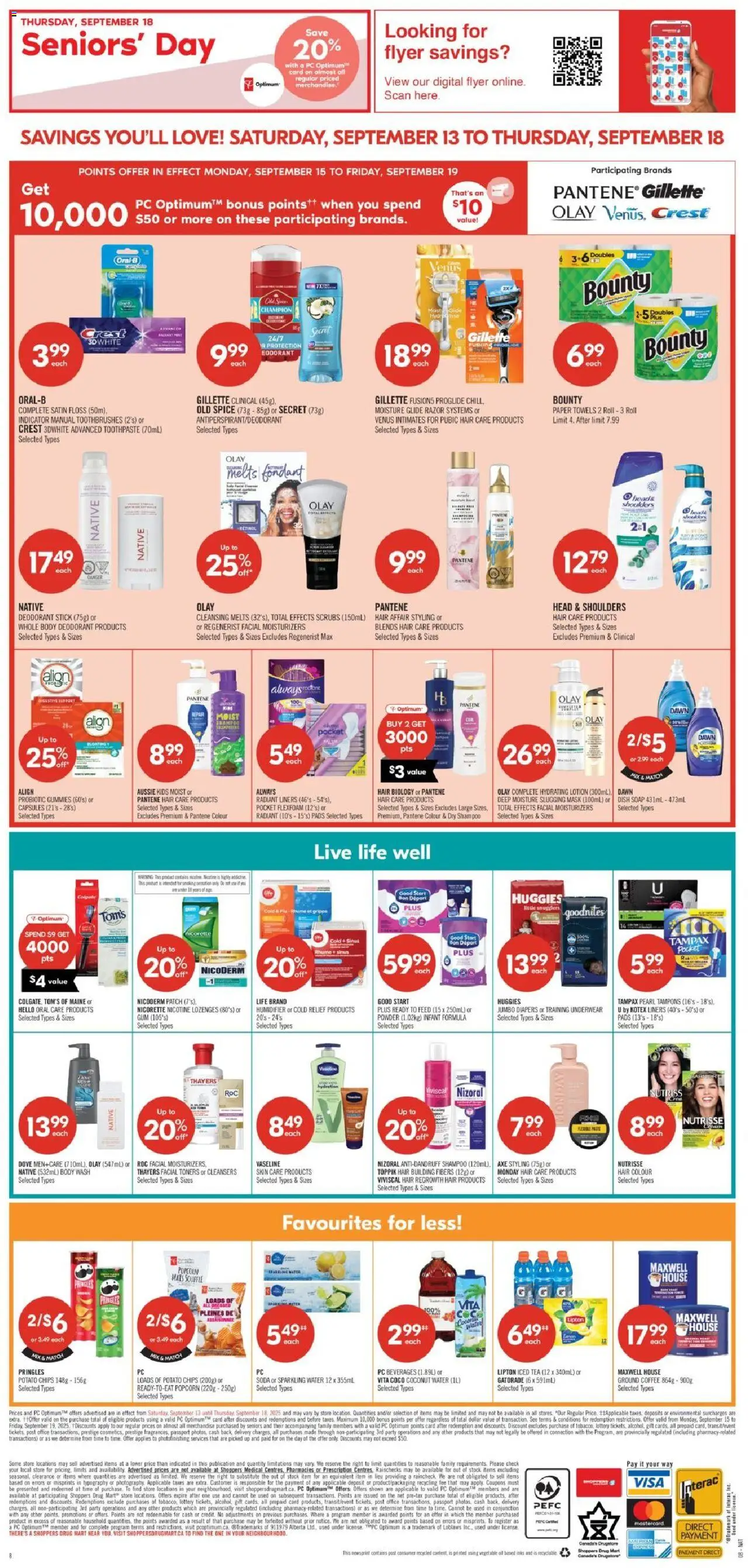 Shoppers flyer valid from 13.09.2025 | Page: 21 | Products: Powder, Deodorant, Toothpaste, Underwear