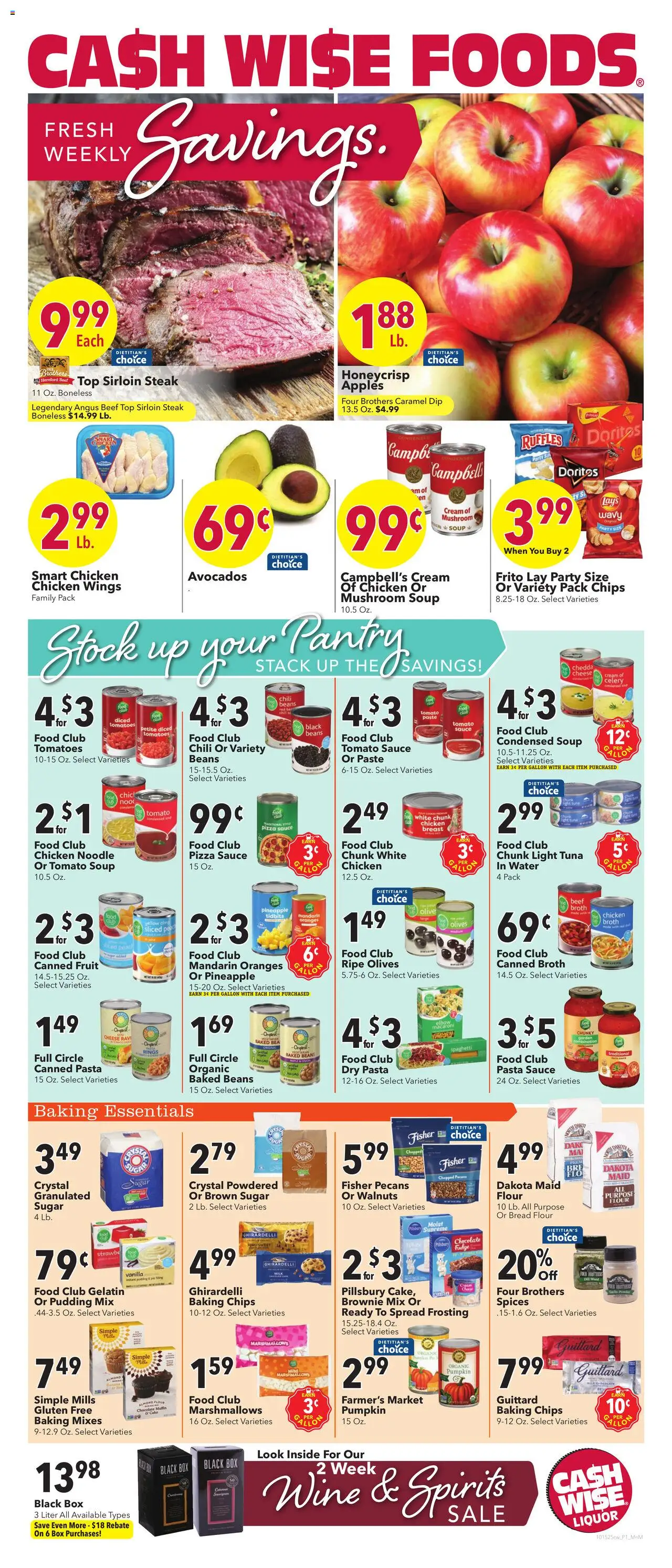 Cash Wise Weekly Ad - valid from 15.10.2025 | Page: 1 | Products: Tomatoes, Pasta, Cream, Sugar