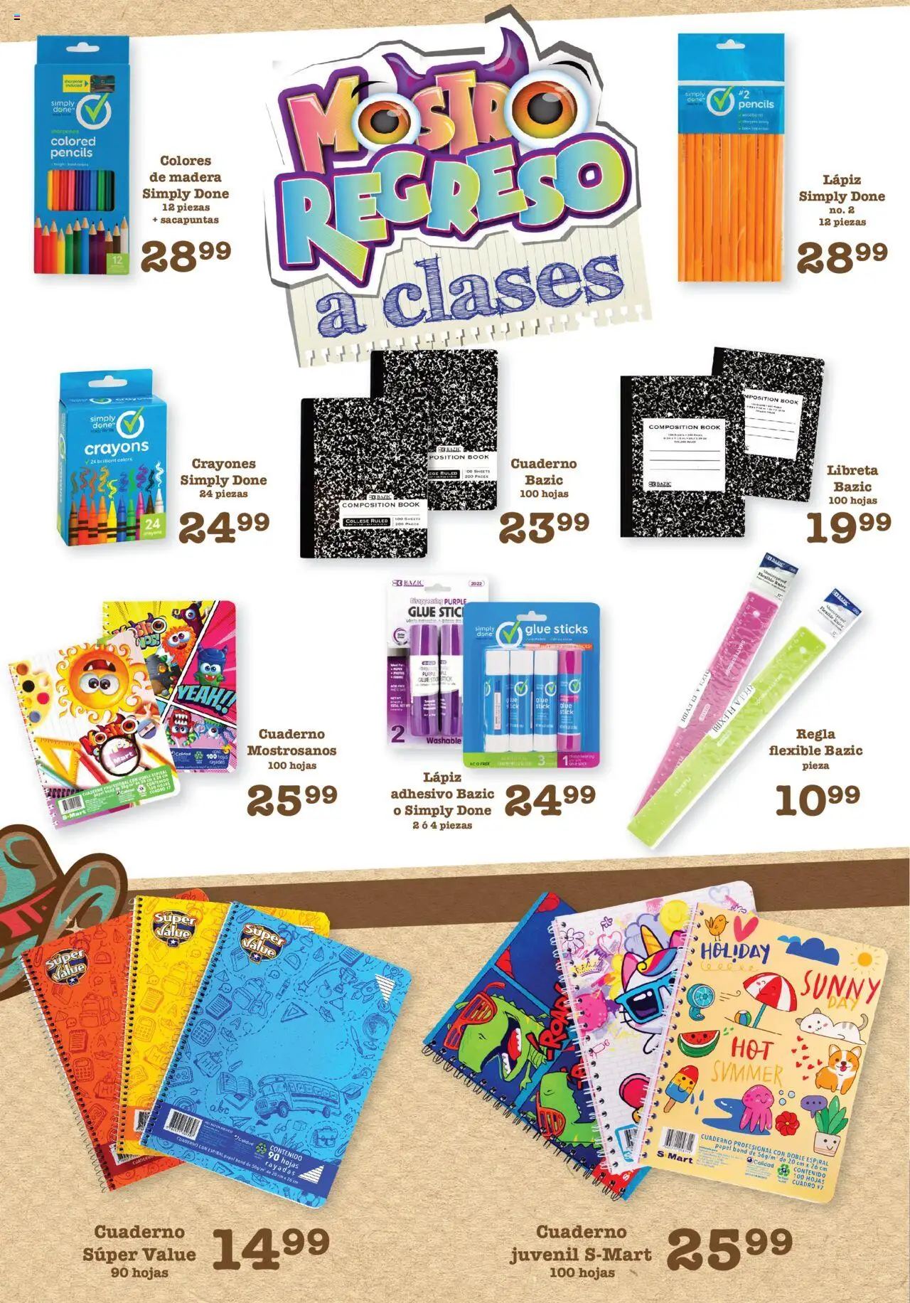 Nuevas ofertas de S-Mart válidas en toda la República Mexicana desde el 08.08.2025. ¡Encuentra las mejores ofertas en S-Mart - Folleto de Feria - Monterrey! | Página: 5 | Productos: Sacapuntas, Cuadro, Cuaderno, Notebook