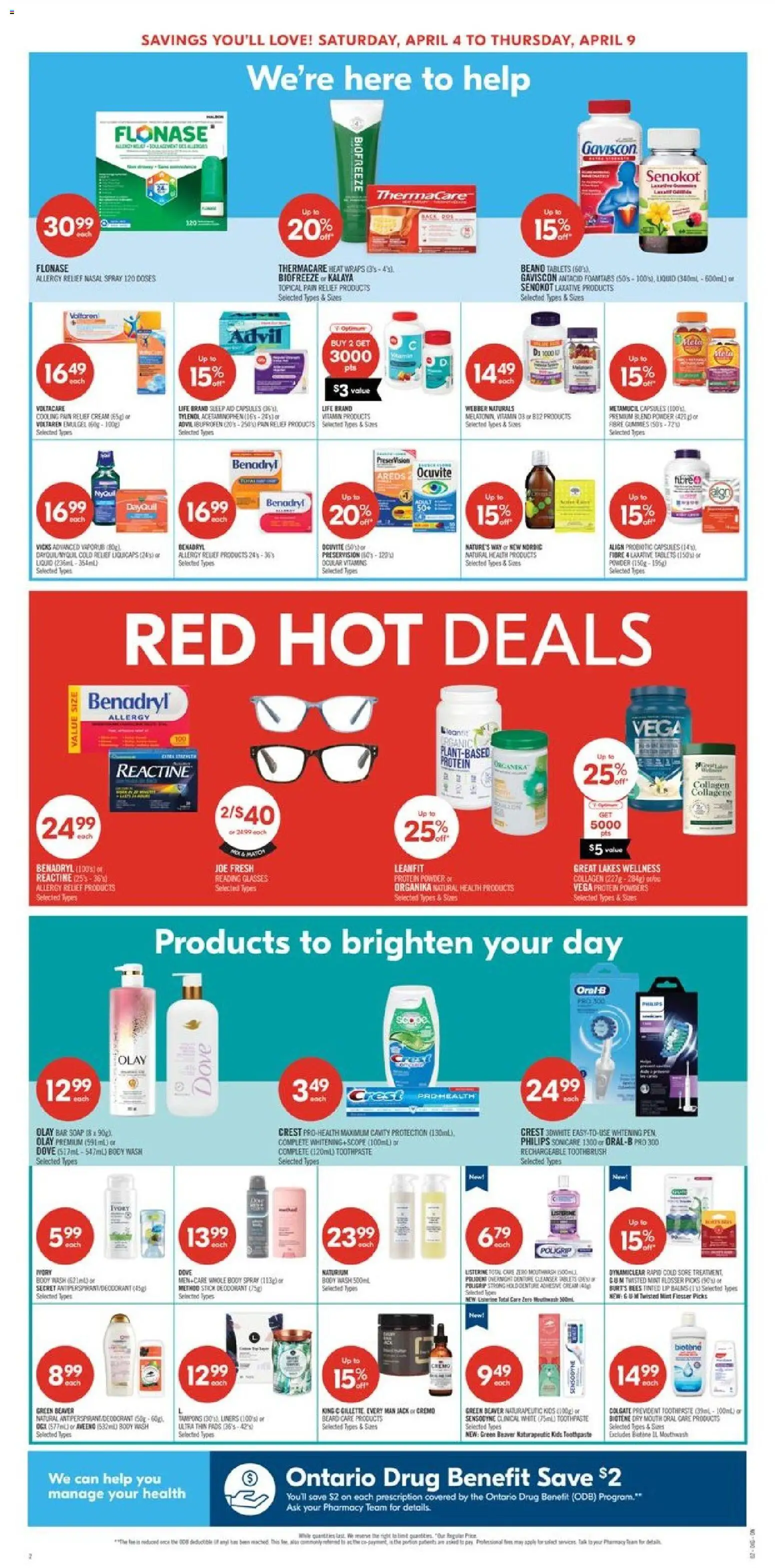 Shoppers flyer valid from 03.04.2026 | Page: 4 | Products: Cream, Deodorant, Toothpaste, Mouthwash