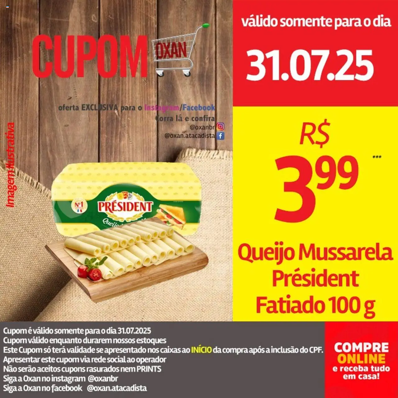 Oxan Atacadista Folheto - válido de 31.07.2025 | Página: 6 | Produtos: Queijo, Mussarela