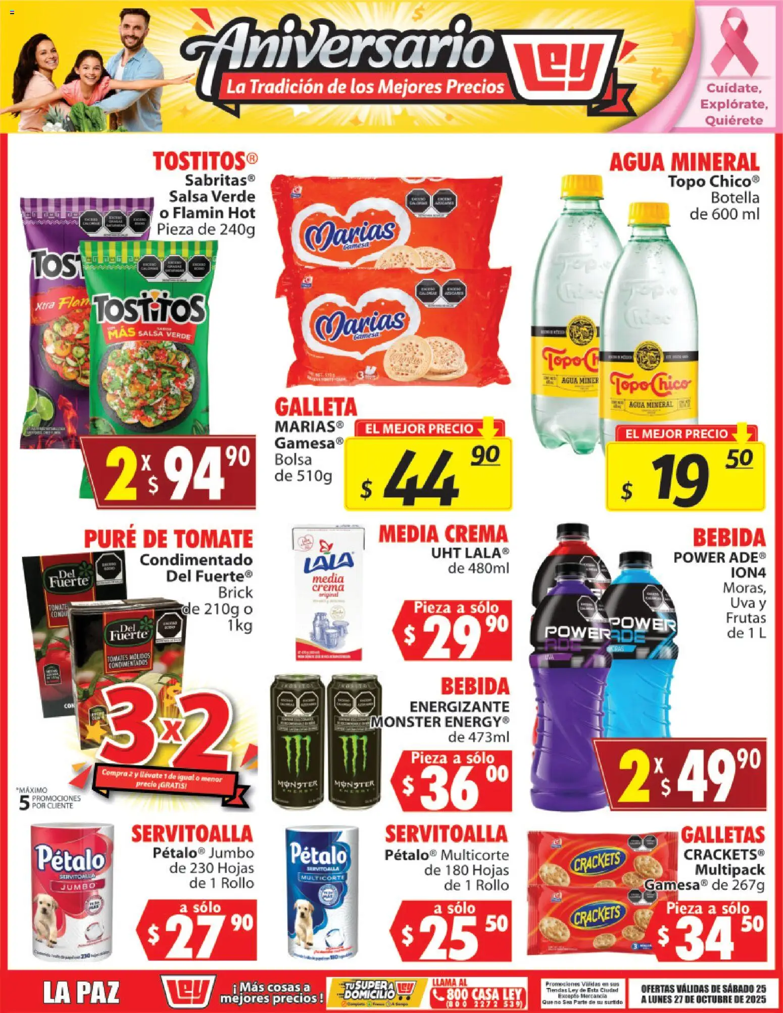 Nuevas ofertas de Casa Ley válidas en toda la República Mexicana desde el 25.10.2025. ¡Encuentra las mejores ofertas en Casa Ley folleto La Tradición de los Mejores Precios! | Página: 3 | Productos: Crema, Bolsa, Tomate, Uva