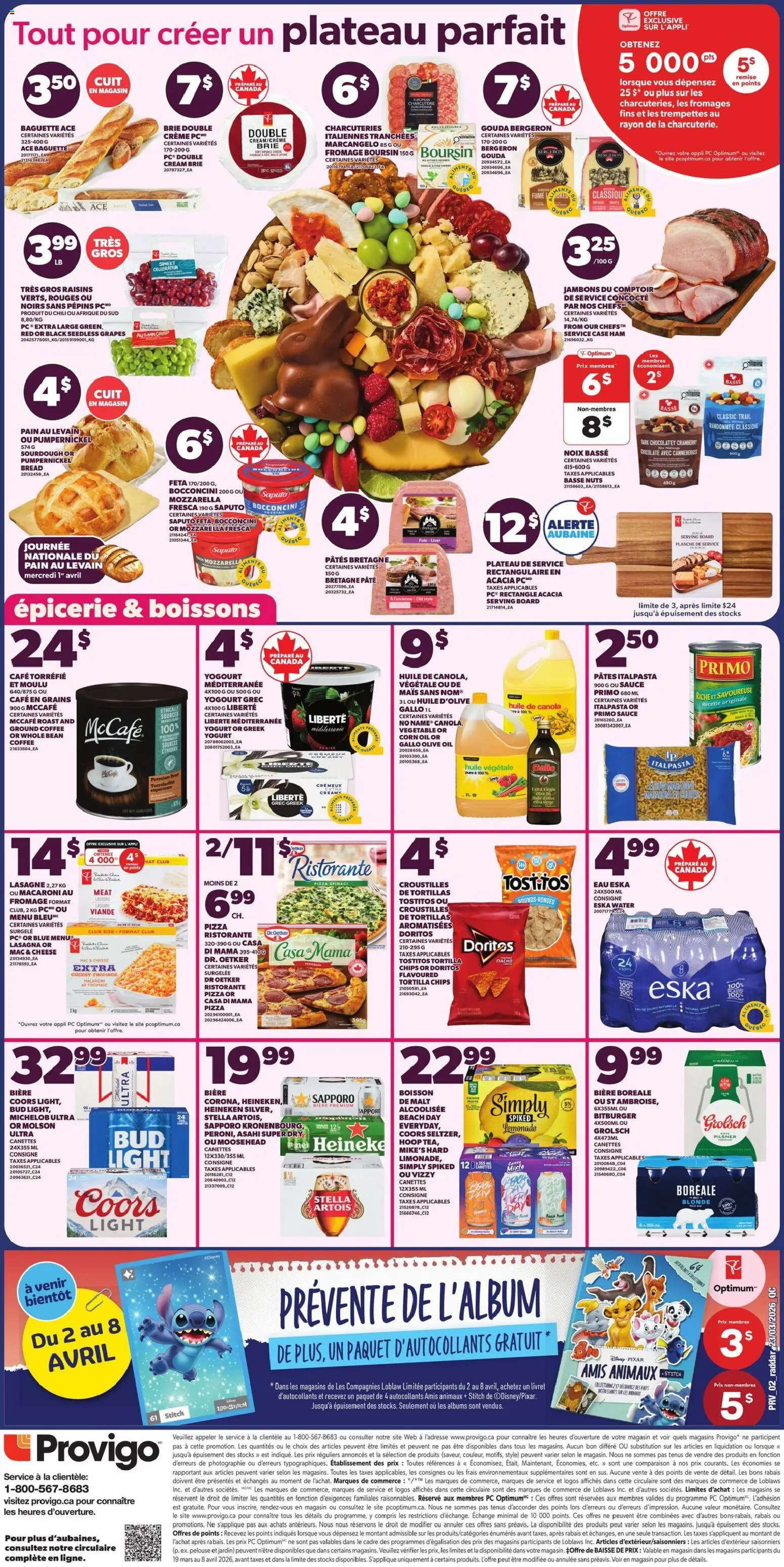 Provigo flyer valid from 26.03.2026 | Page: 2 | Products: Nuts, Case, Oil, Pizza