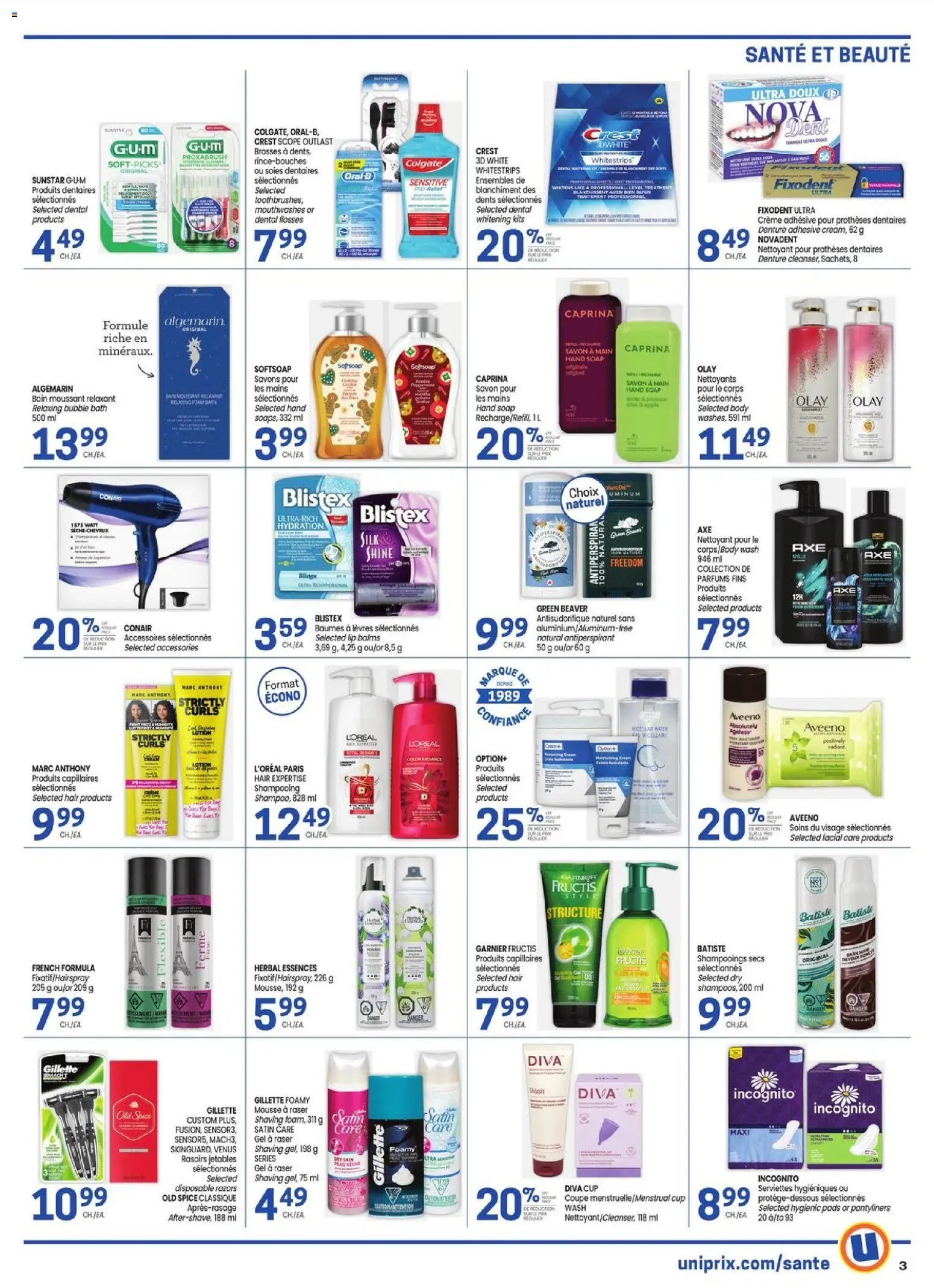 Uniprix flyer valid from 18.12.2025 | Page: 3 | Products: Soap, Bubble bath, Antiperspirant, Bath