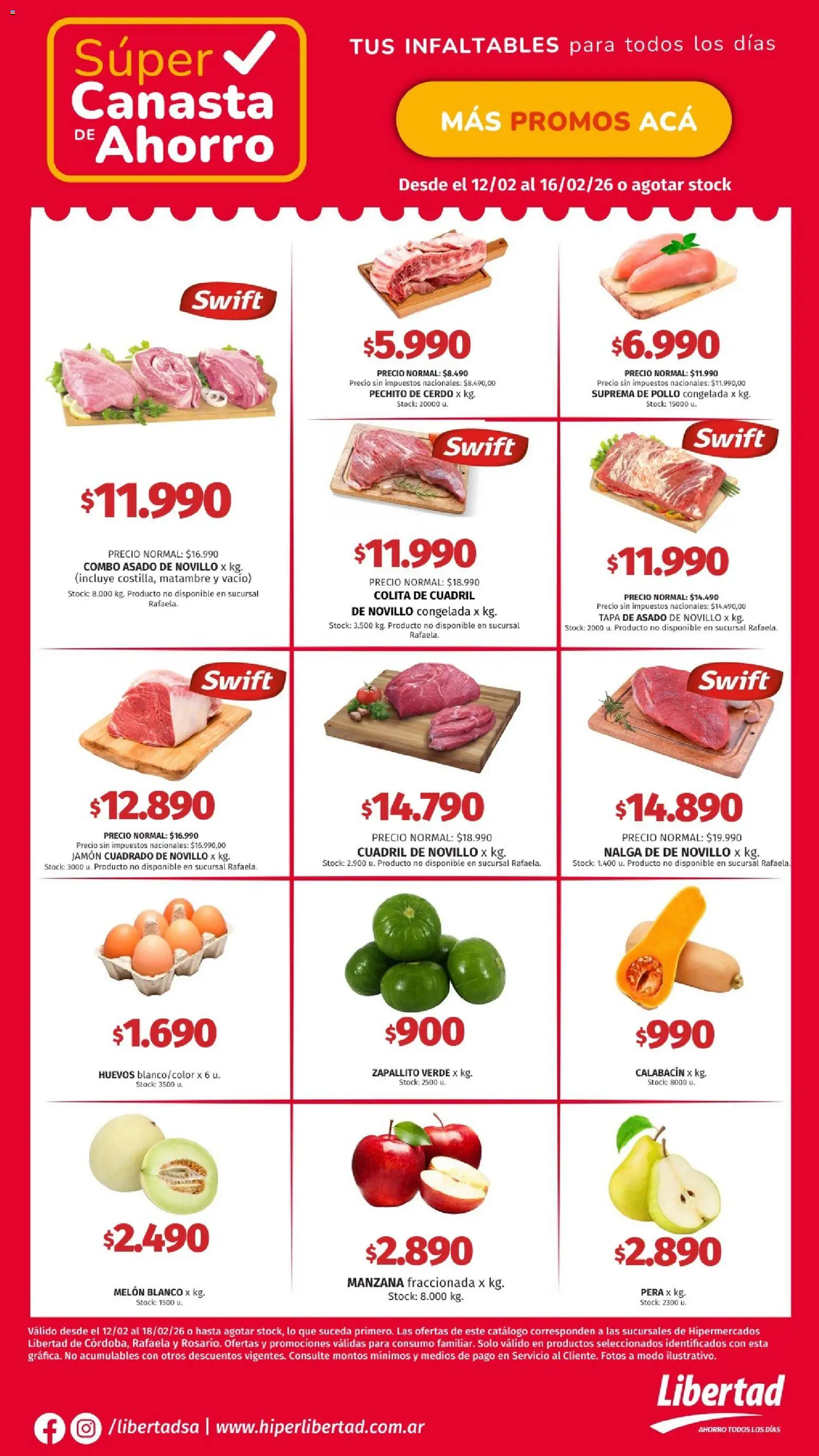 Hipermercado Libertad catálogo │ válido desde el 12.02.2026 | Página: 2 | Productos: Pollo, Jamón, Cerdo, Canasta