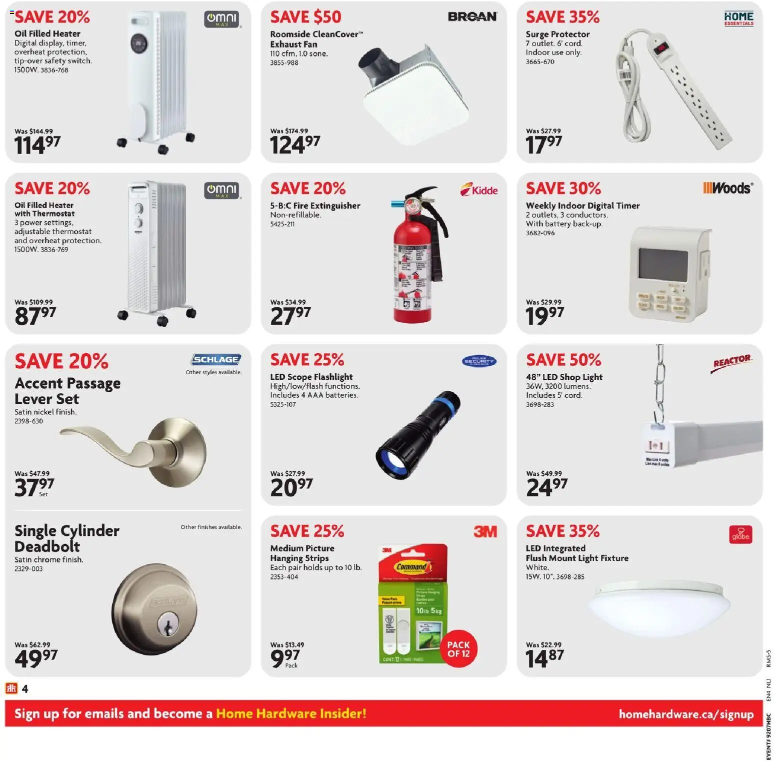 Home Hardware flyer valid from 12.02.2026 | Page: 4 | Products: Fan, Battery, Oil