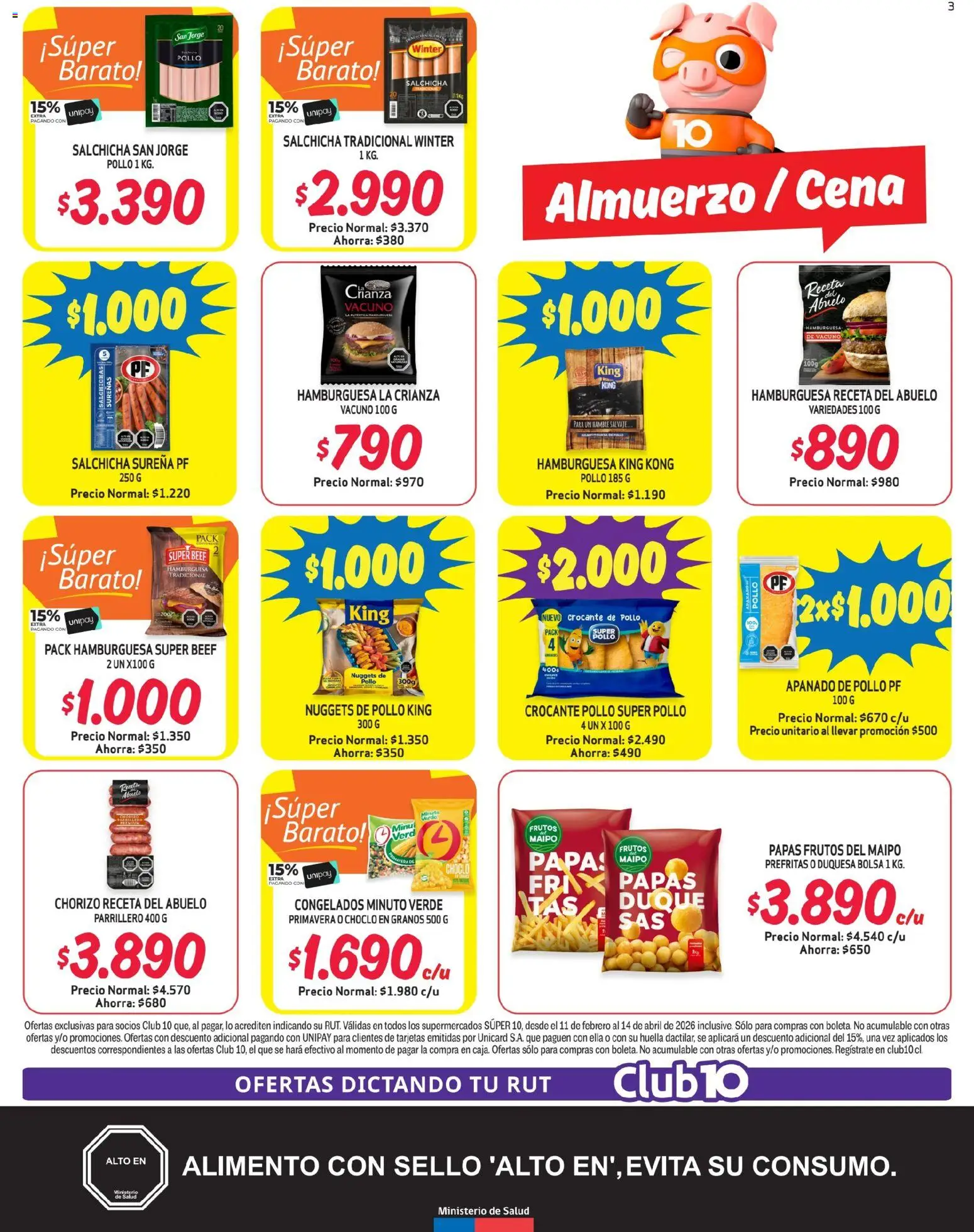 Alvi - CSúper Barato │ válido desde el 11.02.2026 | Página: 3 | Productos: Bolsa, Pollo, Choclo, Papa
