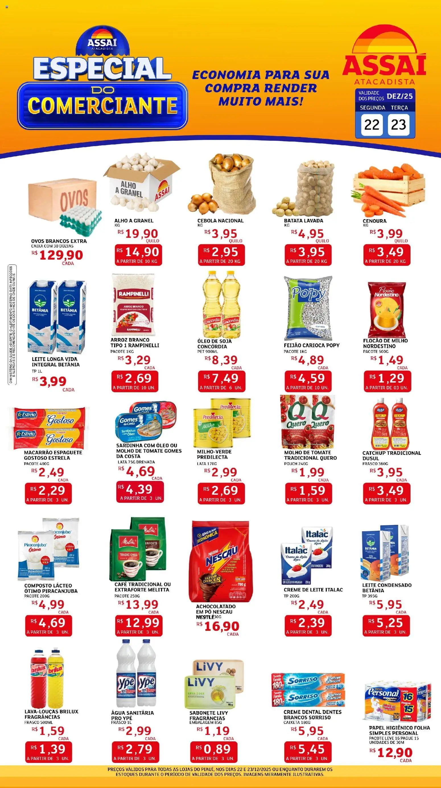 Assaí Atacadista Folheto - válido de 22.12.2025 | Página: 1 | Produtos: Alho, Sabonete, Soja, Água sanitária