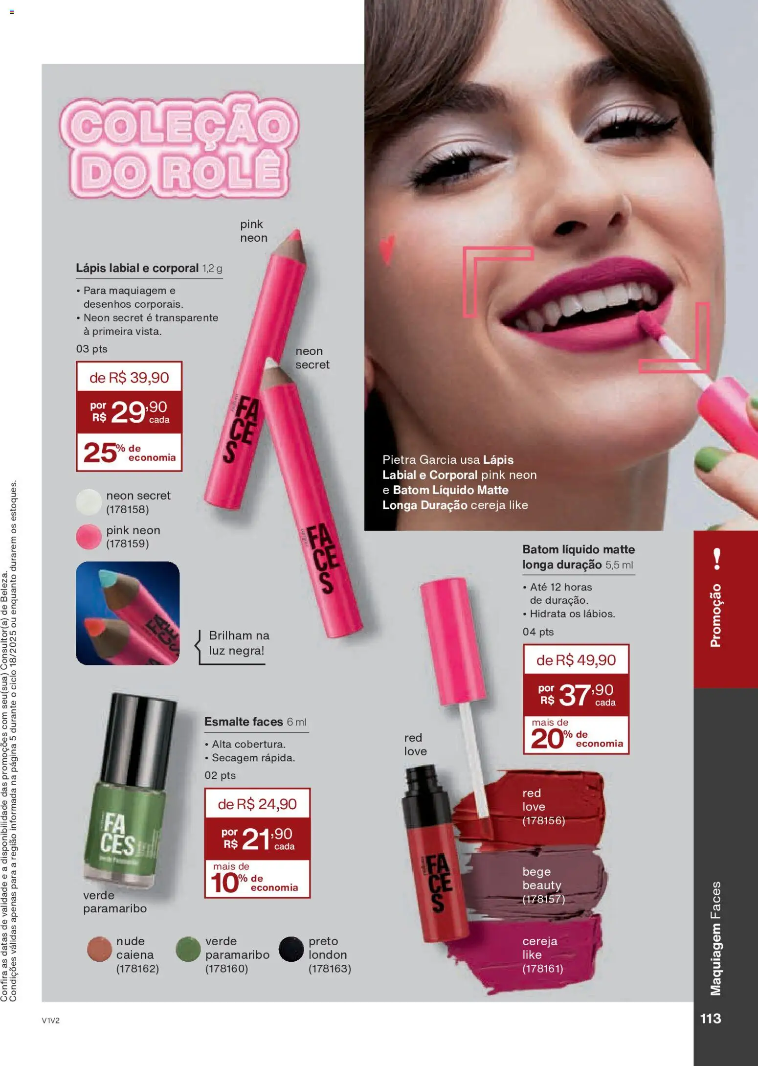 Natura Folheto - válido de 30.10.2025 | Página: 113 | Produtos: Cereja, Maquiagem, Batom, Lápis