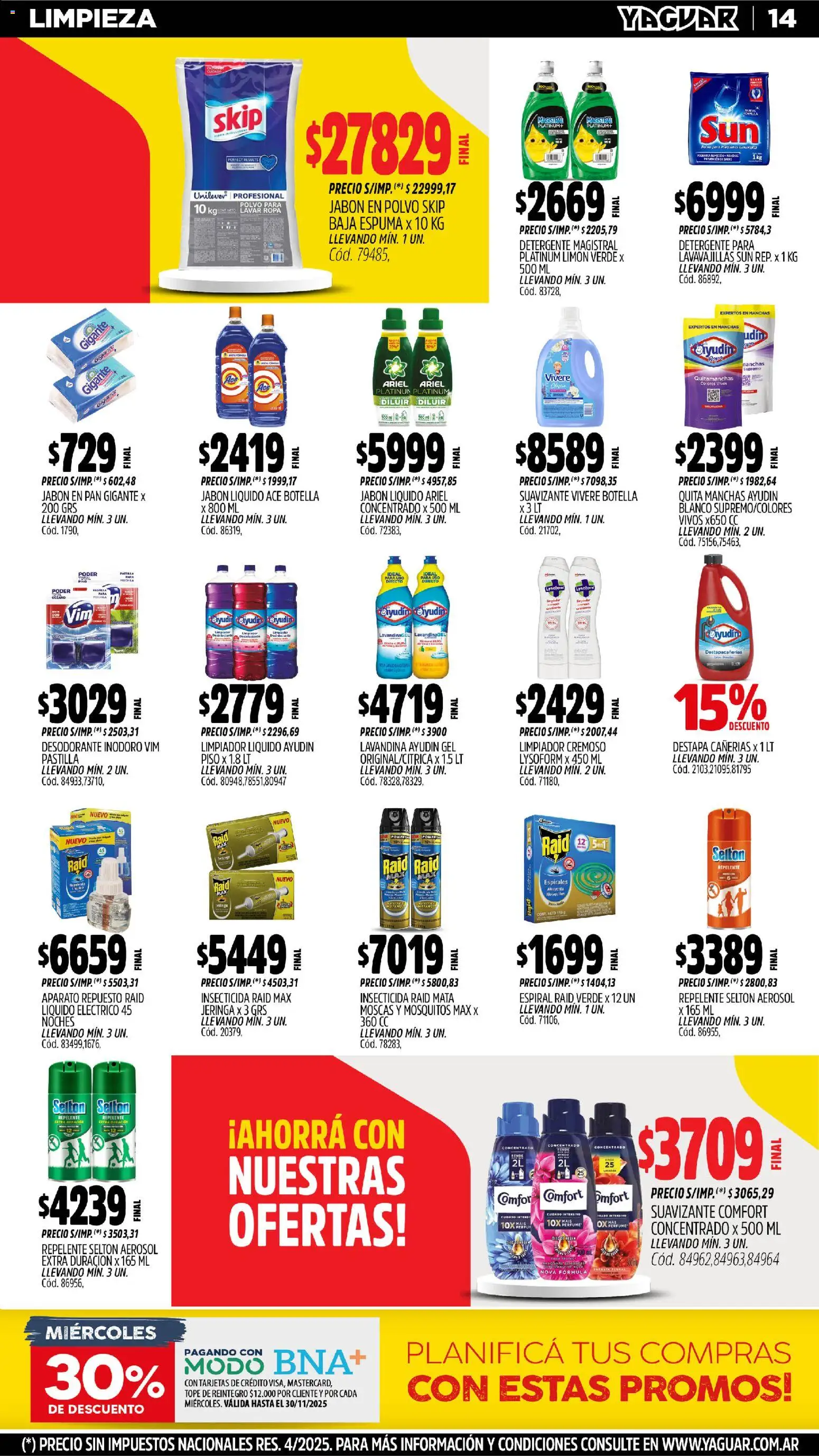 Yaguar - Santa Fe │ válido desde el 17.11.2025 | Página: 15 | Productos: Jabón líquido, Limón, Ropa, Limpiador