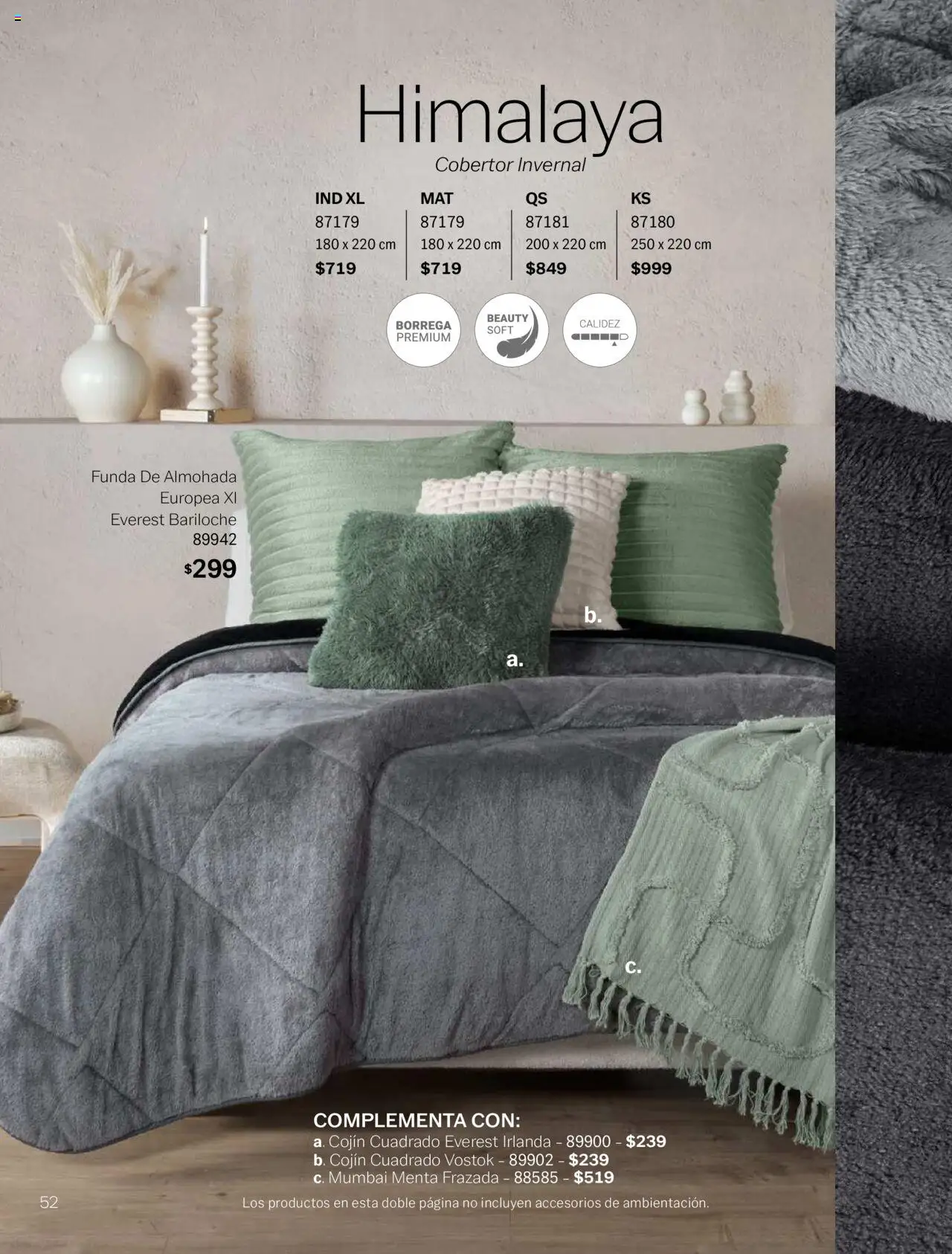 Nuevas ofertas de Vianney válidas en toda la República Mexicana desde el 15.08.2025. ¡Encuentra las mejores ofertas en Vianney - Catálogo Invierno! | Página: 54 | Productos: Cobertor, Funda, Funda de almohada, Almohada