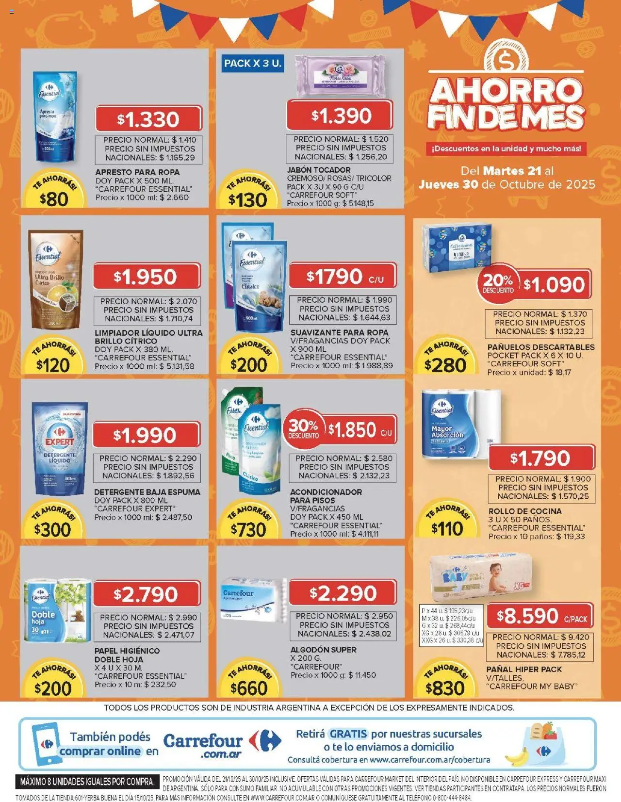Carrefour ofertas - Catamarca │ válido desde el 21.10.2025 | Página: 34 | Productos: Papel higiénico, Algodón, Brillo, Espuma