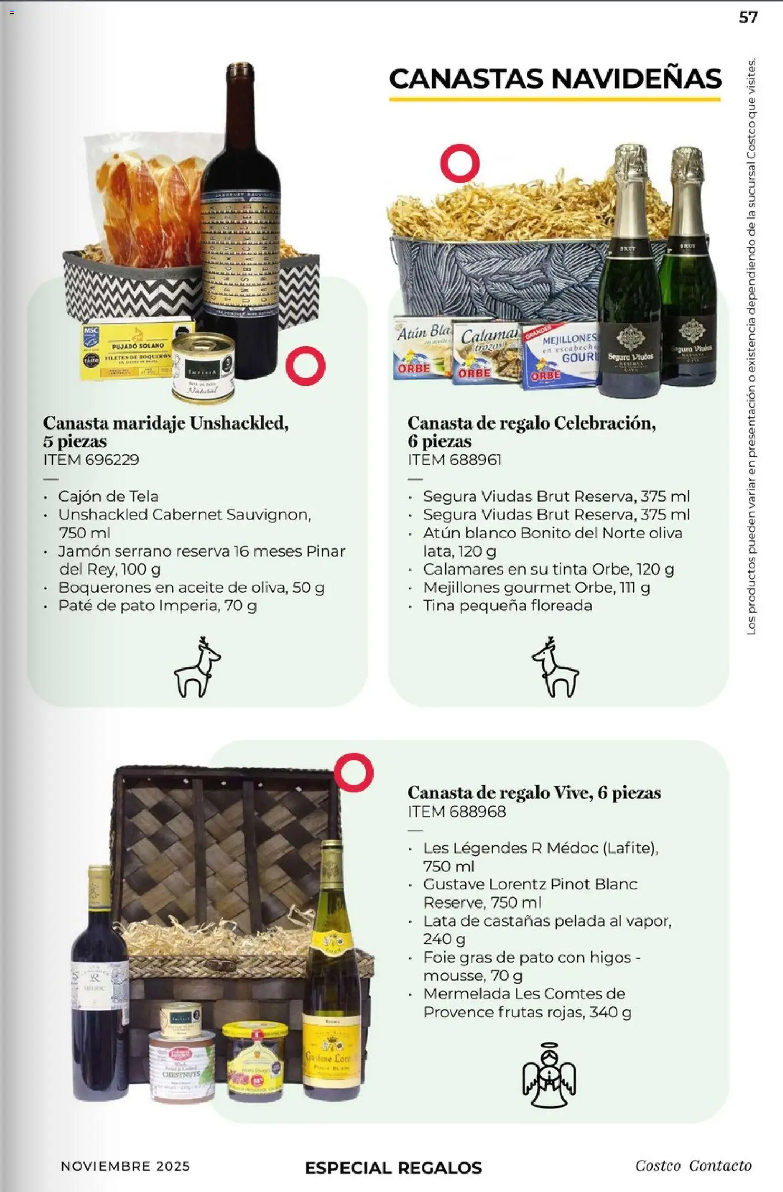 Nuevas ofertas de Costco válidas en toda la República Mexicana desde el 01.11.2025. ¡Encuentra las mejores ofertas en Costco Revista Noviembre! | Página: 57 | Productos: Jamón, Mermelada, Paté, Canasta