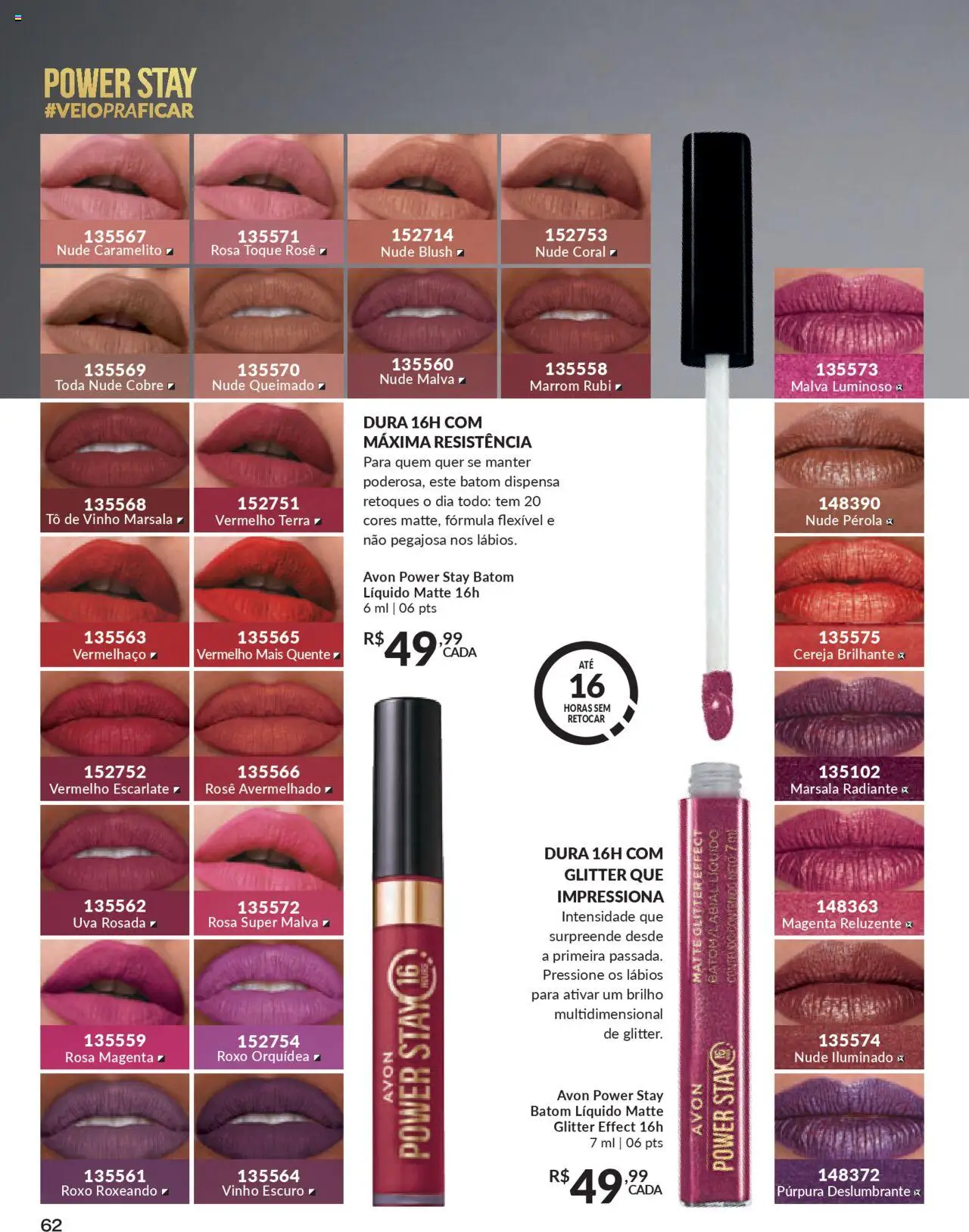 Avon Folheto - válido de 16.06.2025 | Página: 62 | Produtos: Cereja, Blush, Batom, Vinho