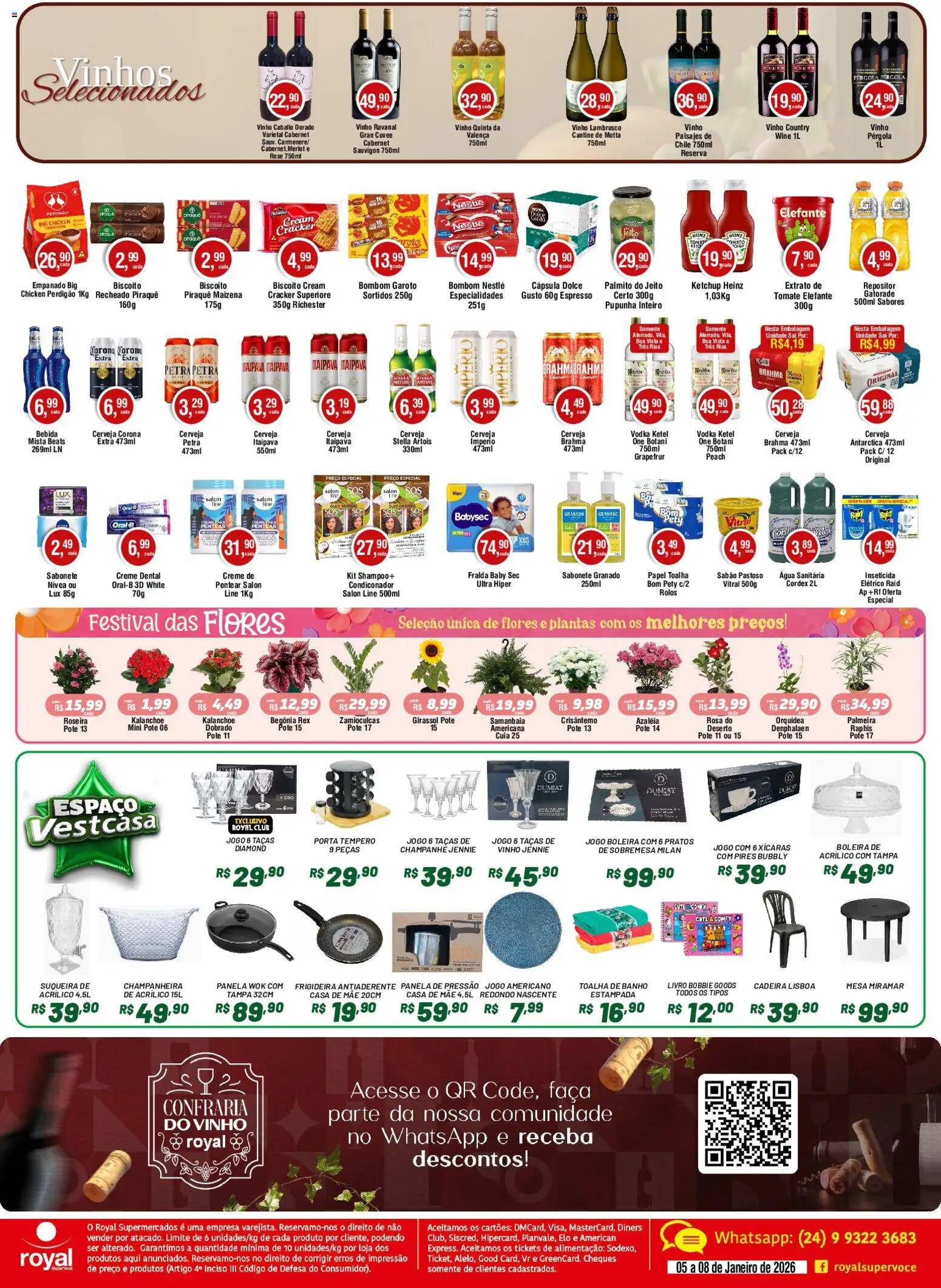 Royal Supermercados Folheto - válido de 05.01.2026 | Página: 2 | Produtos: Gatorade, Panela de pressão, Vinho, Sal