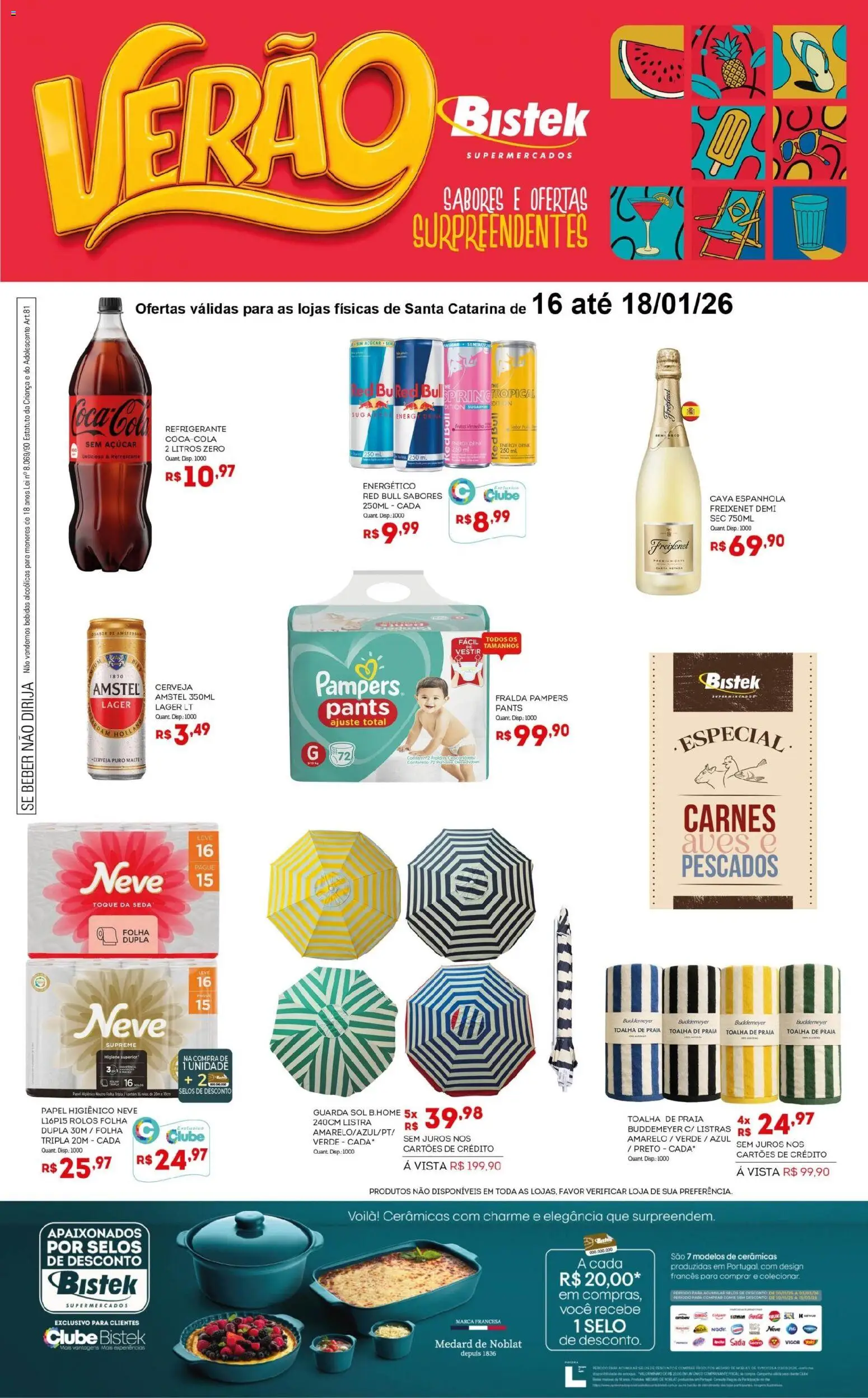 Bistek Supermercados Folheto - válido de 16.01.2026 | Página: 1 | Produtos: Pampers, Açúcar, Refrigerante, Papel higiênico