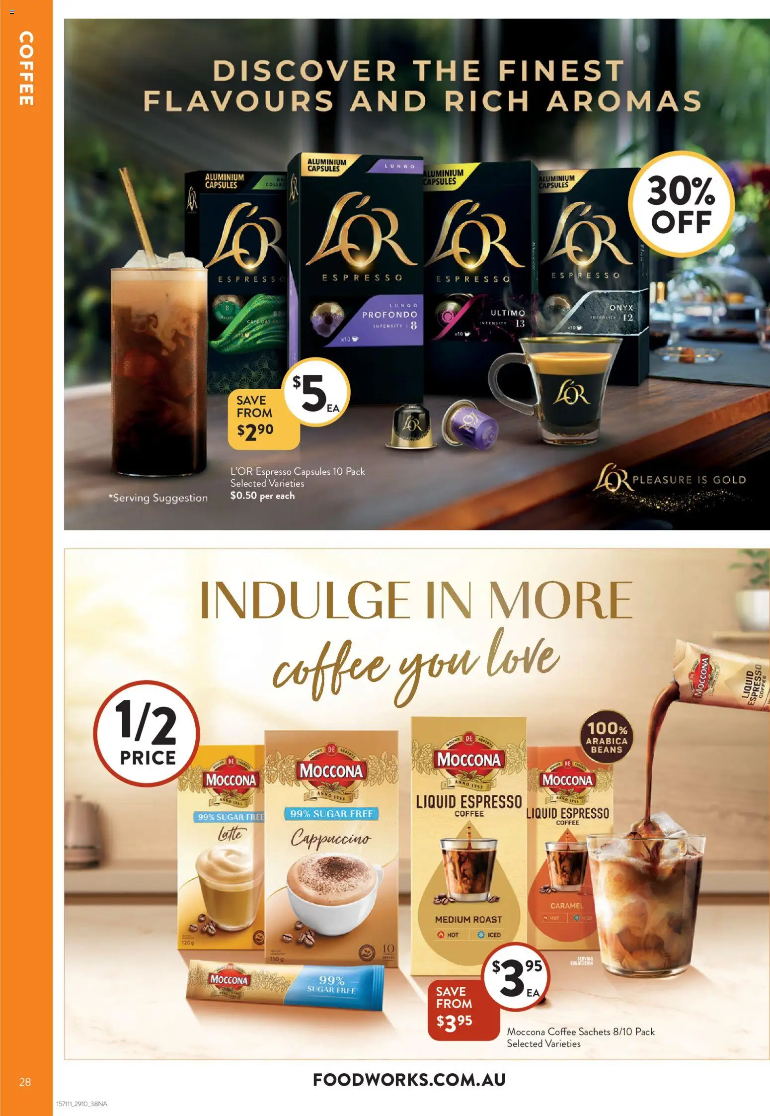 Foodworks catalogue - valid from 29.10.2025 | Page: 28 | Products: Coffee, Sugar, Moccona