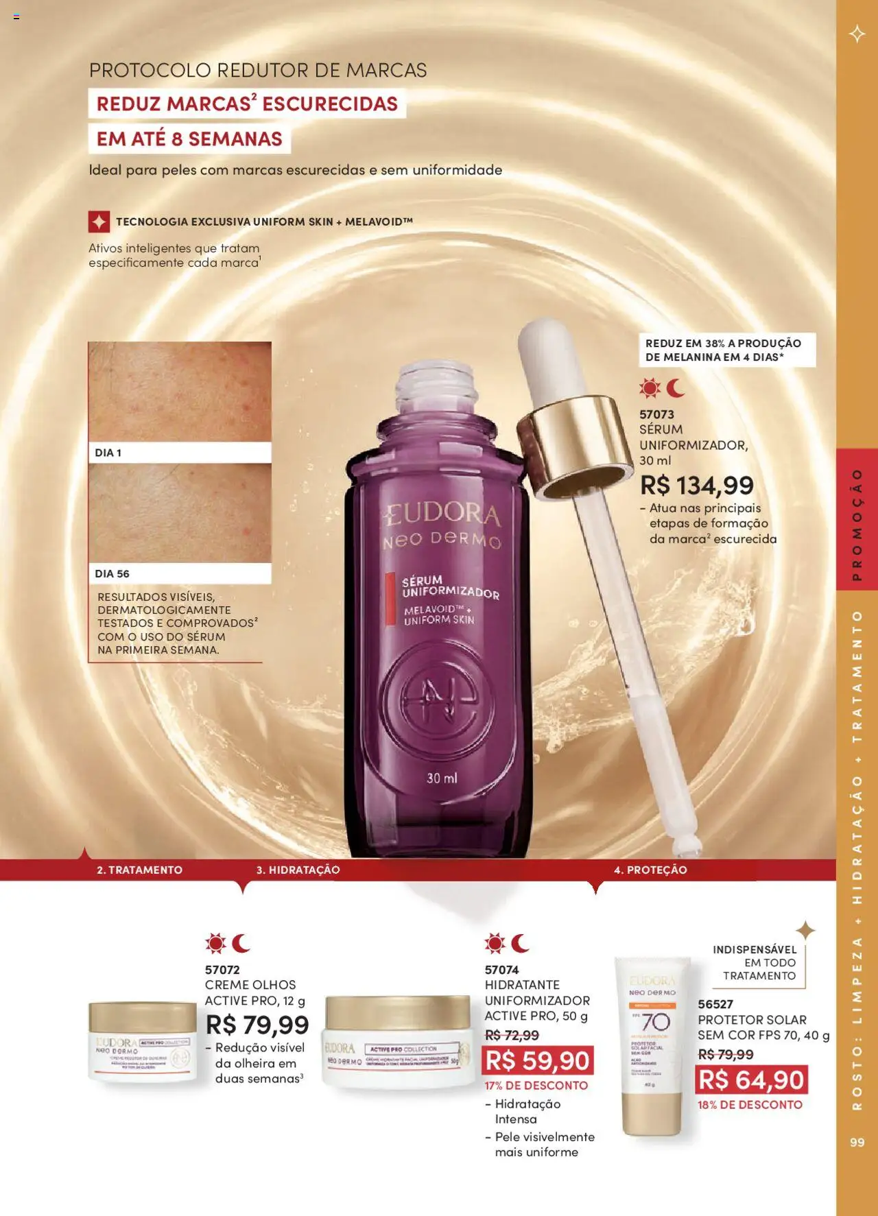 Eudora Folheto - válido de 07.10.2025 | Página: 99 | Produtos: Protetor solar, Sérum, Creme