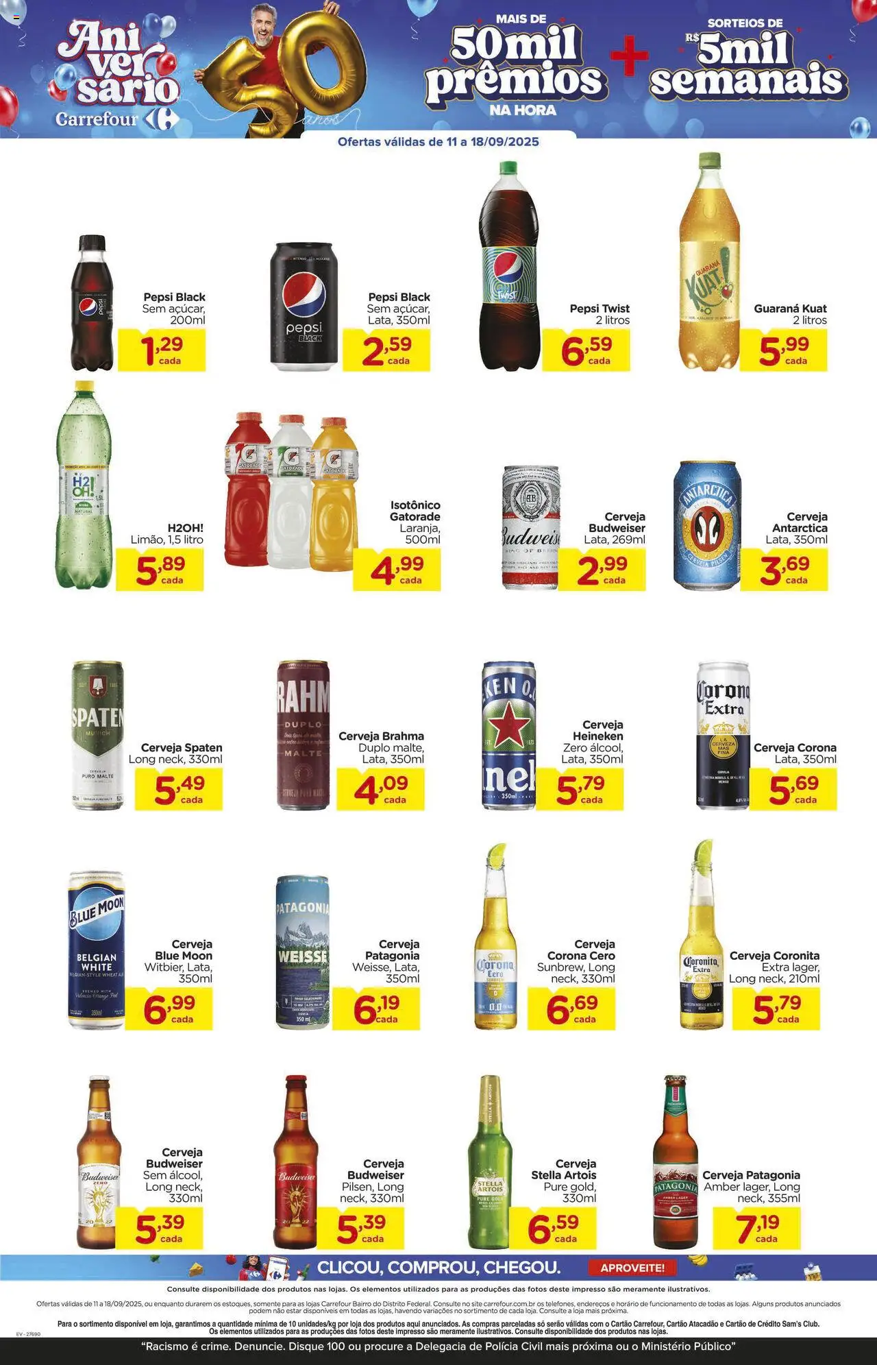 Carrefour Bairro Folheto - válido de 11.09.2025 | Página: 8 | Produtos: Guaraná, Gatorade, Cerveja, Heineken