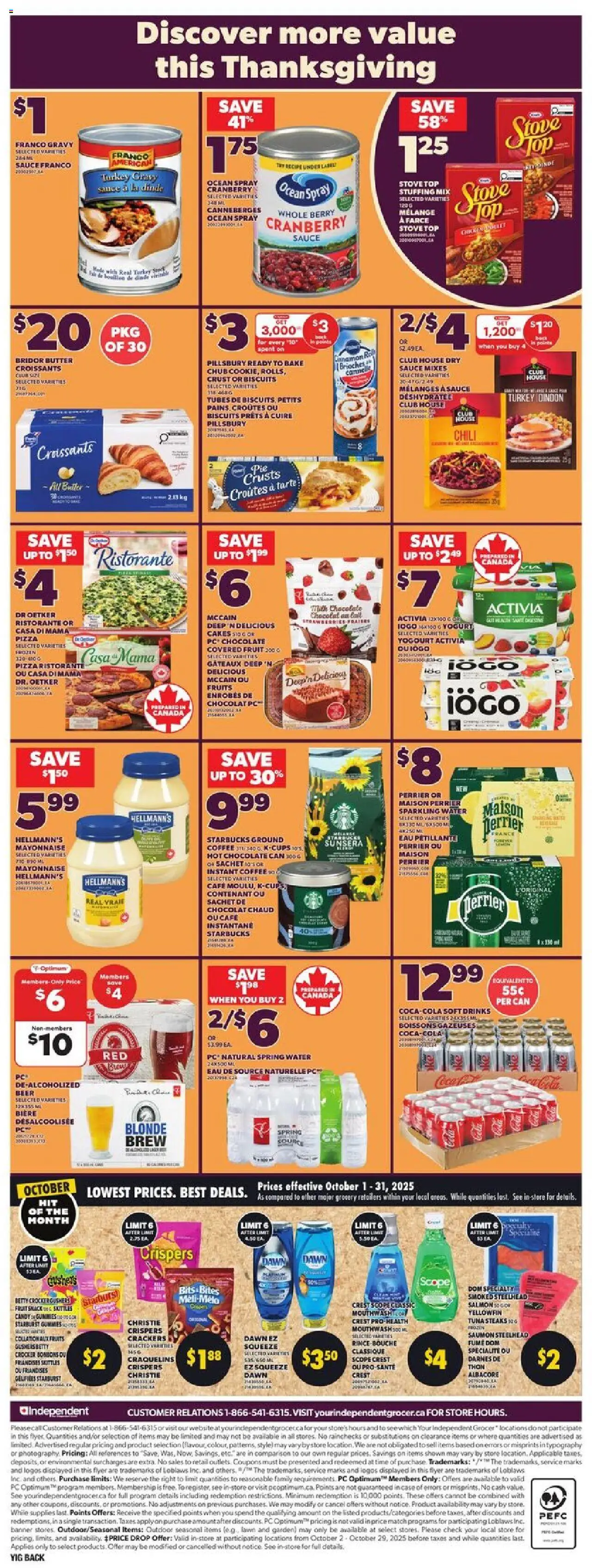 Independent Grocer flyer valid from 02.10.2025 | Page: 4 | Products: PC, Case, Beer, Chicken