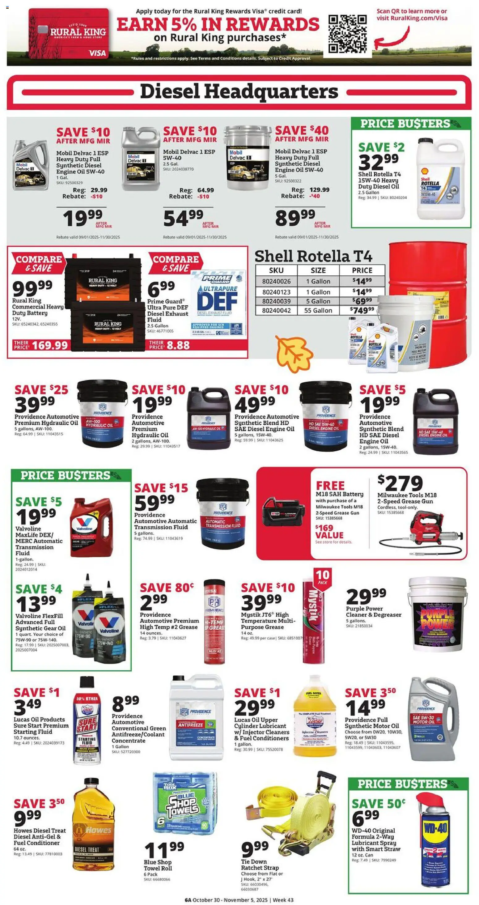 Rural King Weekly Ad - valid from 30.10.2025 | Page: 6 | Products: Ratchet, Conditioner, Motor Oil, Case