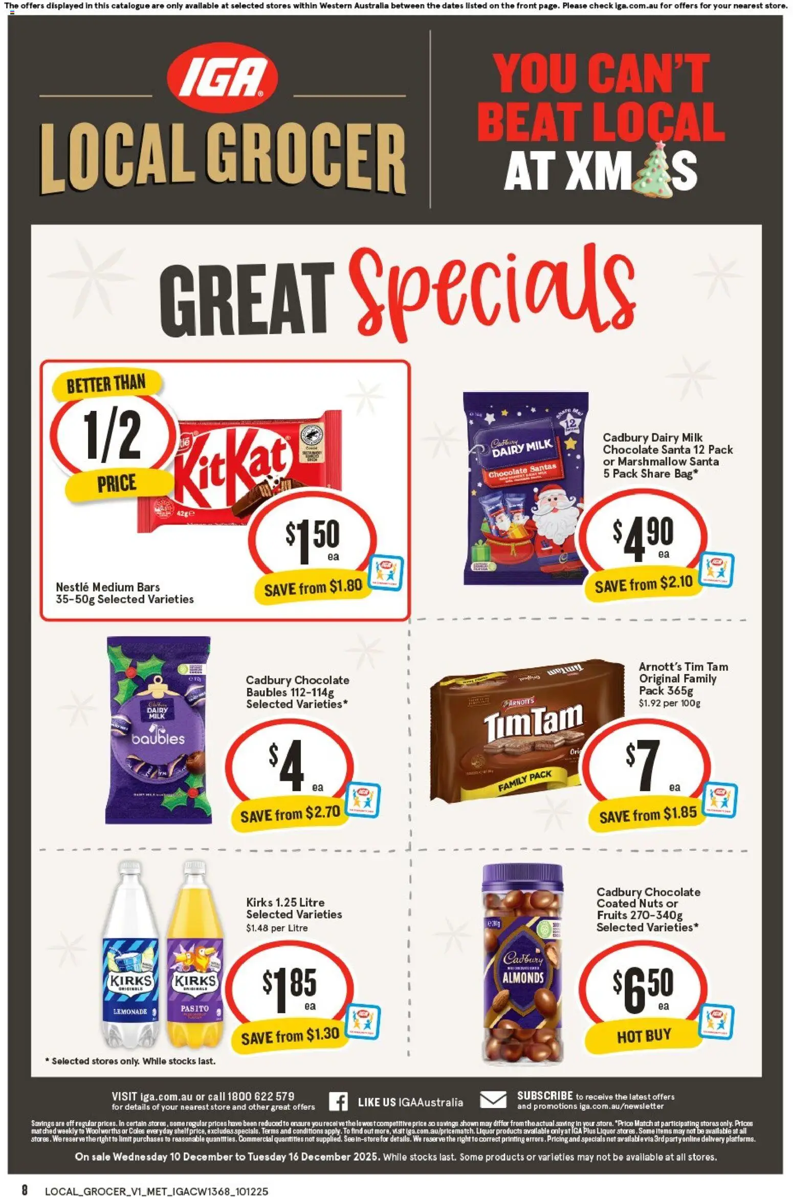 IGA catalogue - valid from 10.12.2025 | Page: 8 | Products: Almonds, Dairy, Nuts, Fruits