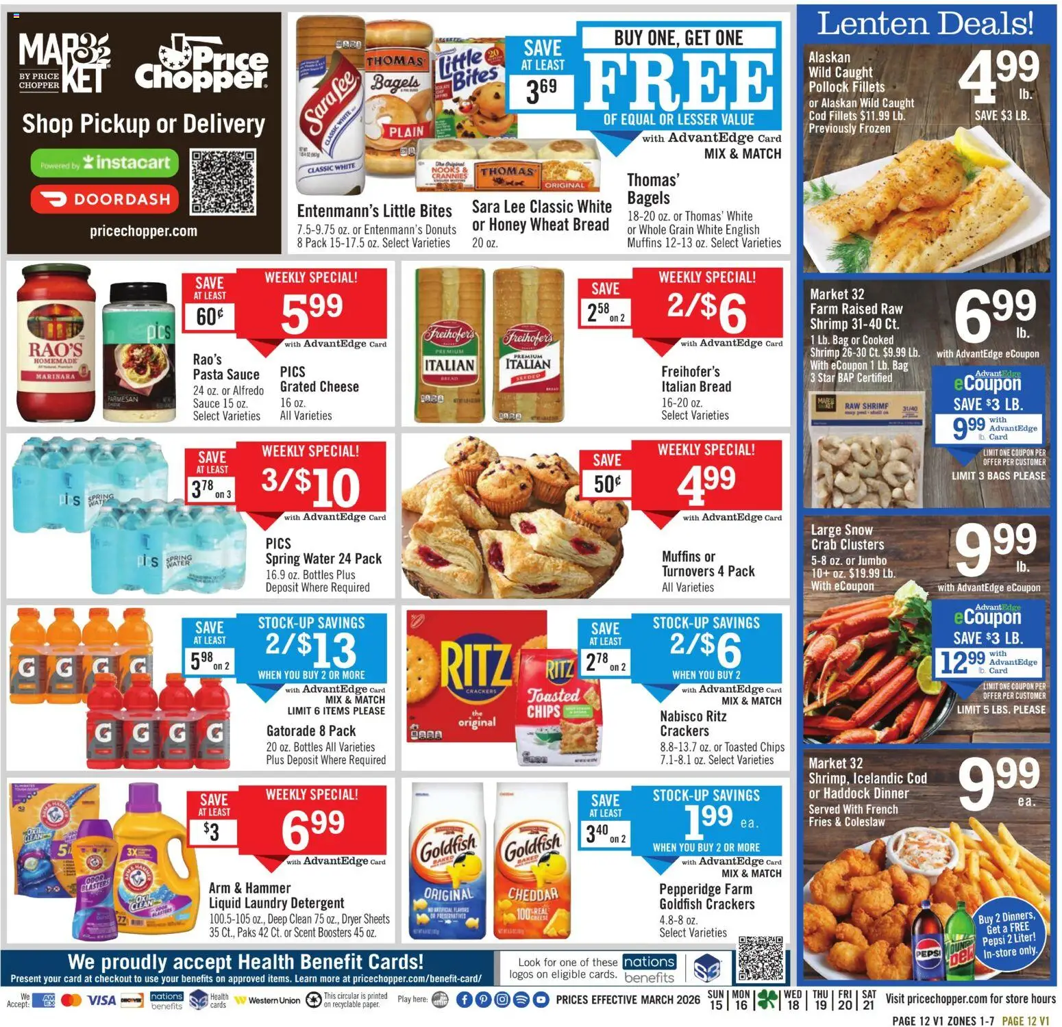 Price Chopper - Weekly Ad - valid from 15.03.2026 | Page: 12 | Products: Hammer, Bread, Chips, Water