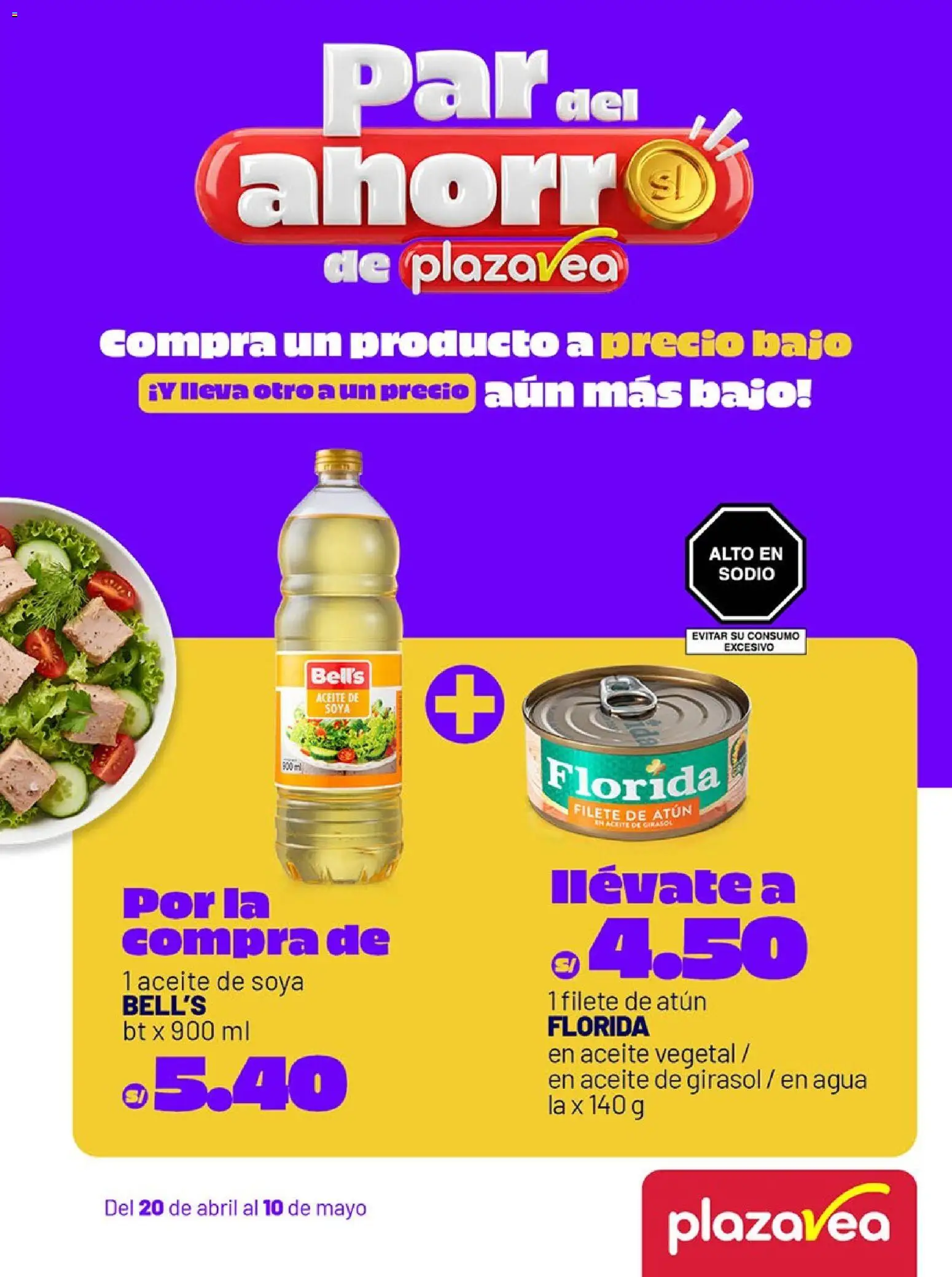 Catálogo Plaza Vea válido desde 20.04.2026 | Página: 1 | Productos: Aceite