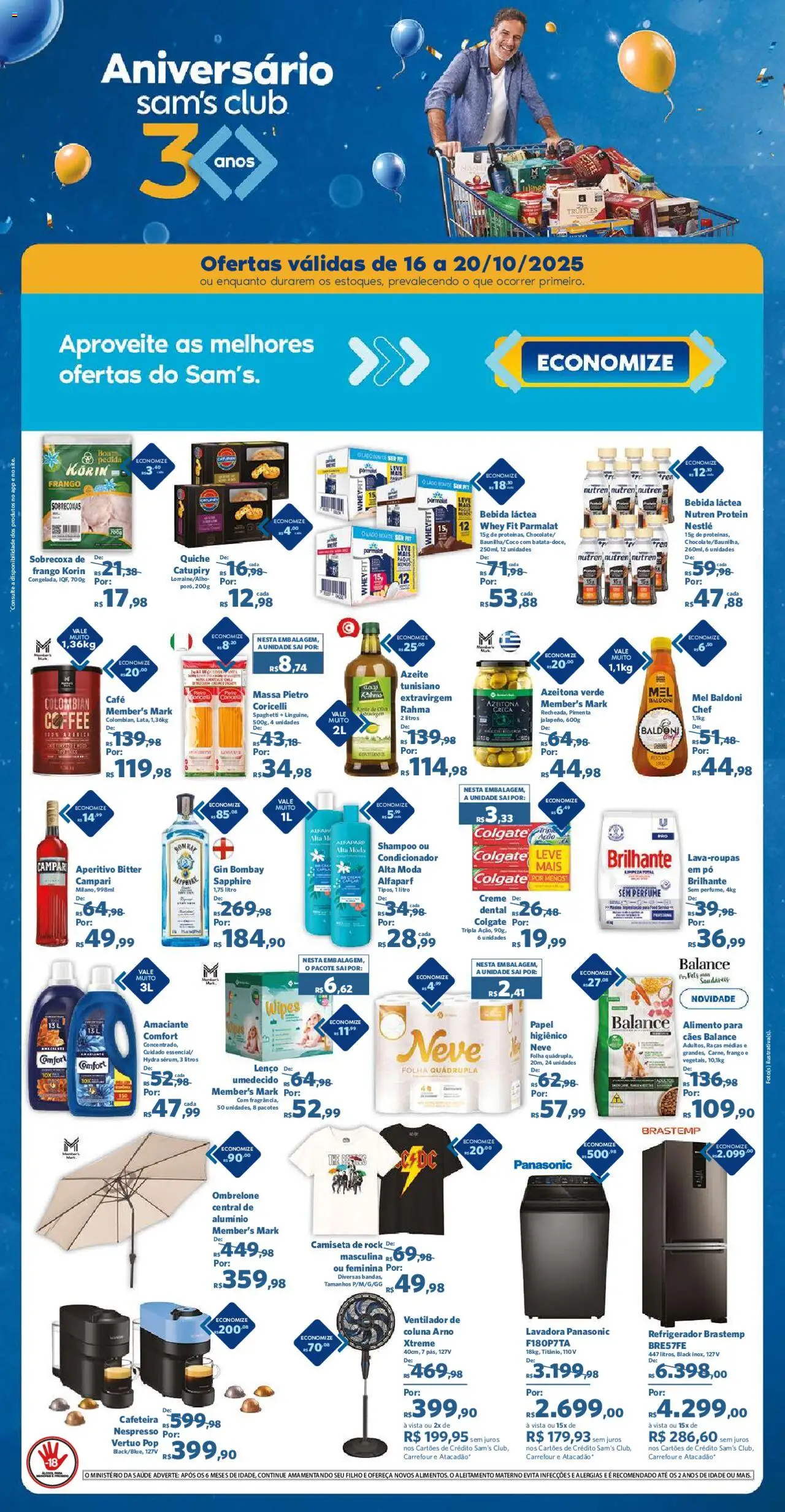 Sam's Club Folheto - válido de 16.10.2025 | Página: 1 | Produtos: Refrigerador, Pimenta, Cafeteira, Azeite