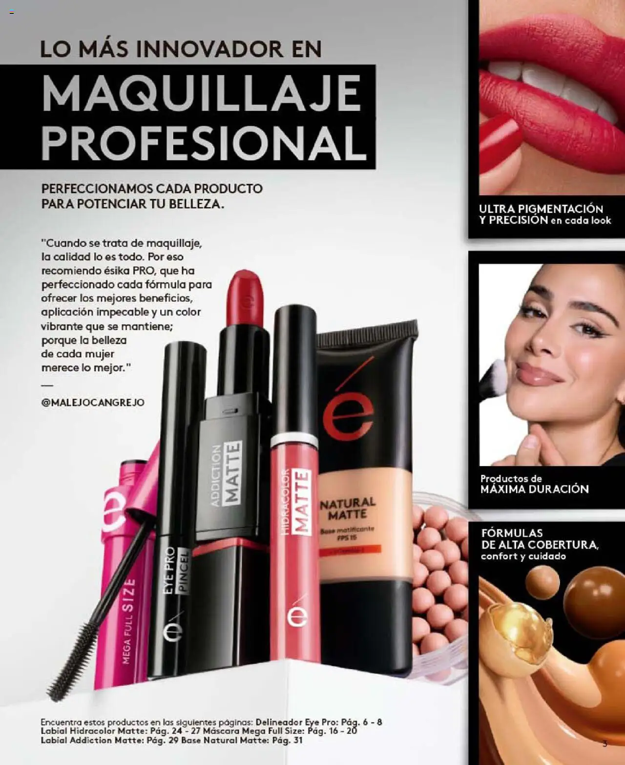 Catálogo Ésika válido desde 25.08.2025 | Página: 3 | Productos: Máscara, Delineador, Pincel, Maquillaje