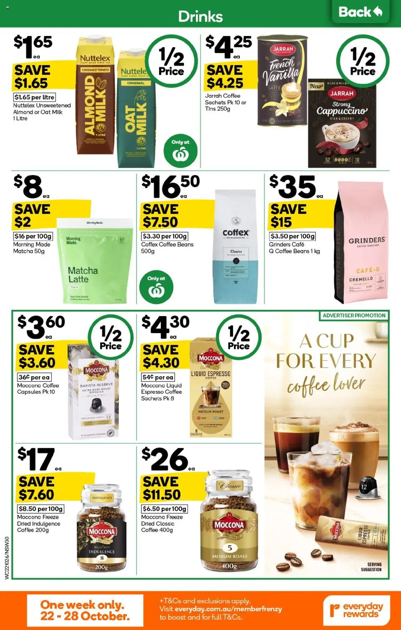 Woolworths catalogue - valid from 22.10.2025 | Page: 30 | Products: Milk, Potatoes, Coffee, Moccona