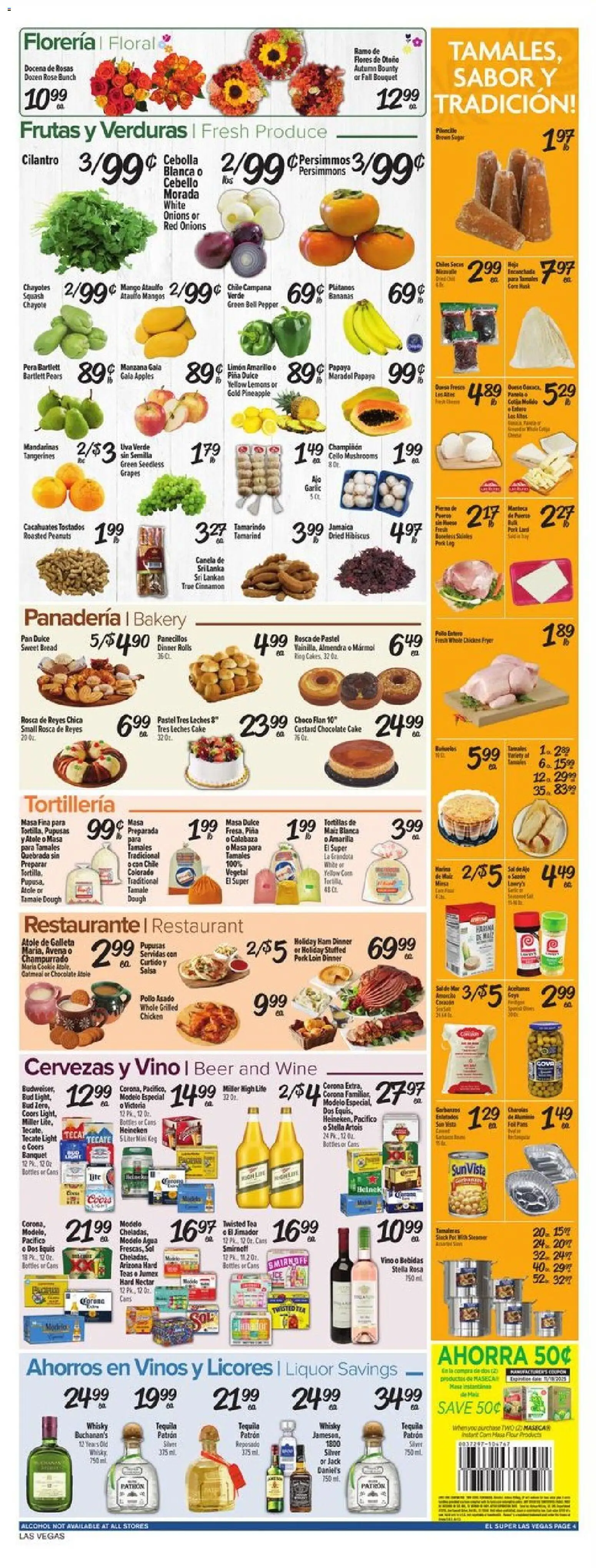 El Super Weekly Ad - NV - valid from 12.11.2025 | Page: 4 | Products: Mushrooms, Pork, Tangerines, Pc